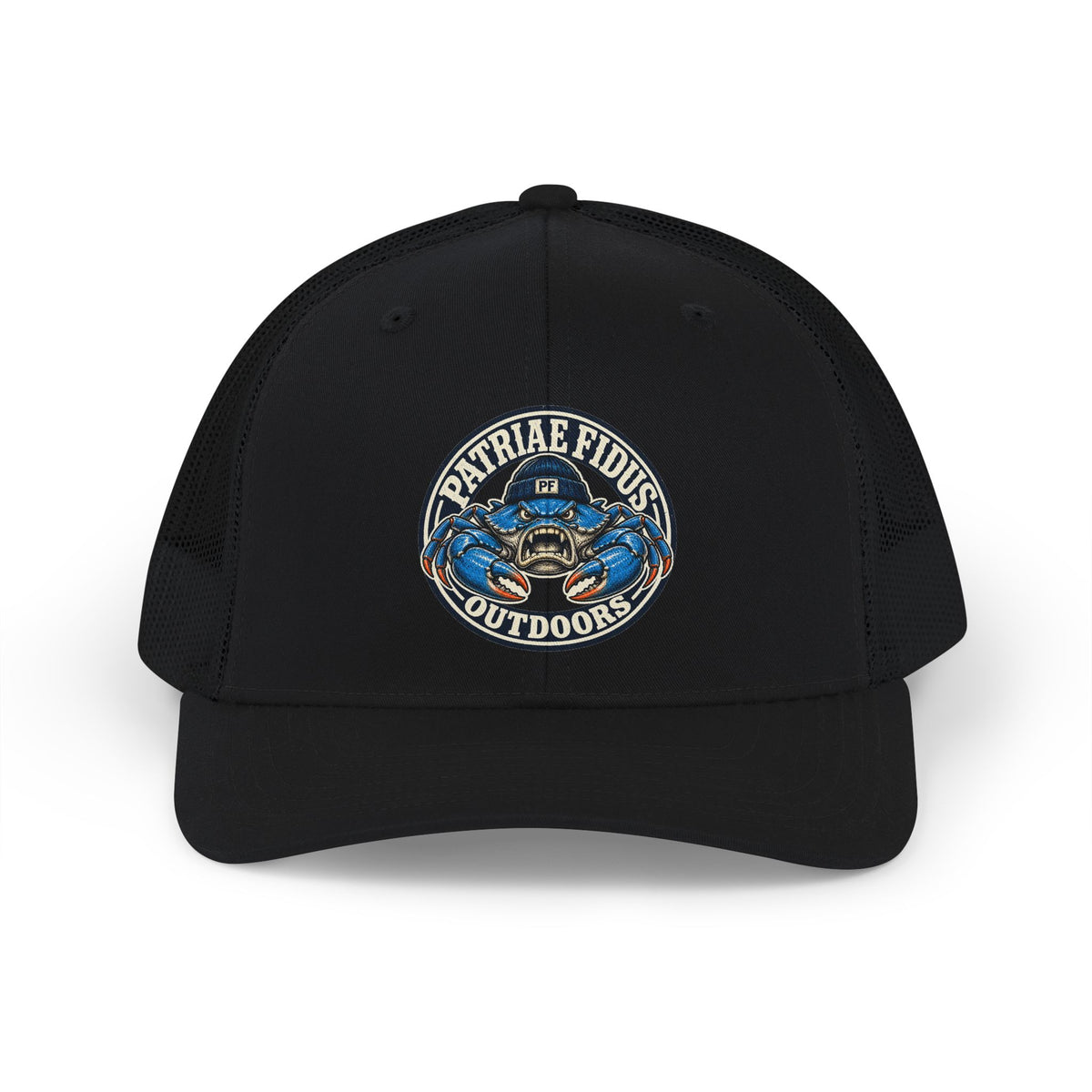 Blue Crab Outdoors Trucker Cap – Patriæ Fidus Embroidered Snapback