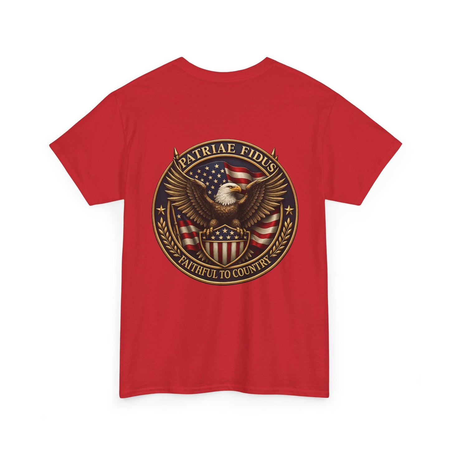 Patriotic "Patriae Fidis" American Flag - Eagle Graphic T‑Shirt