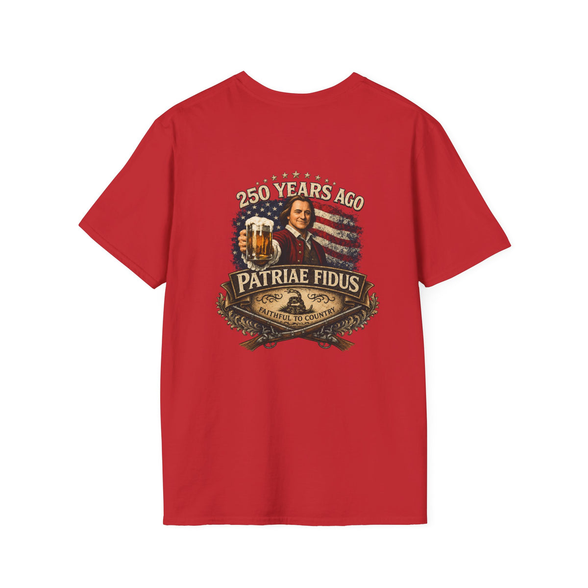 Patriotic Lion Crest T-Shirt — Faithful to Country Retro US Flag Tee