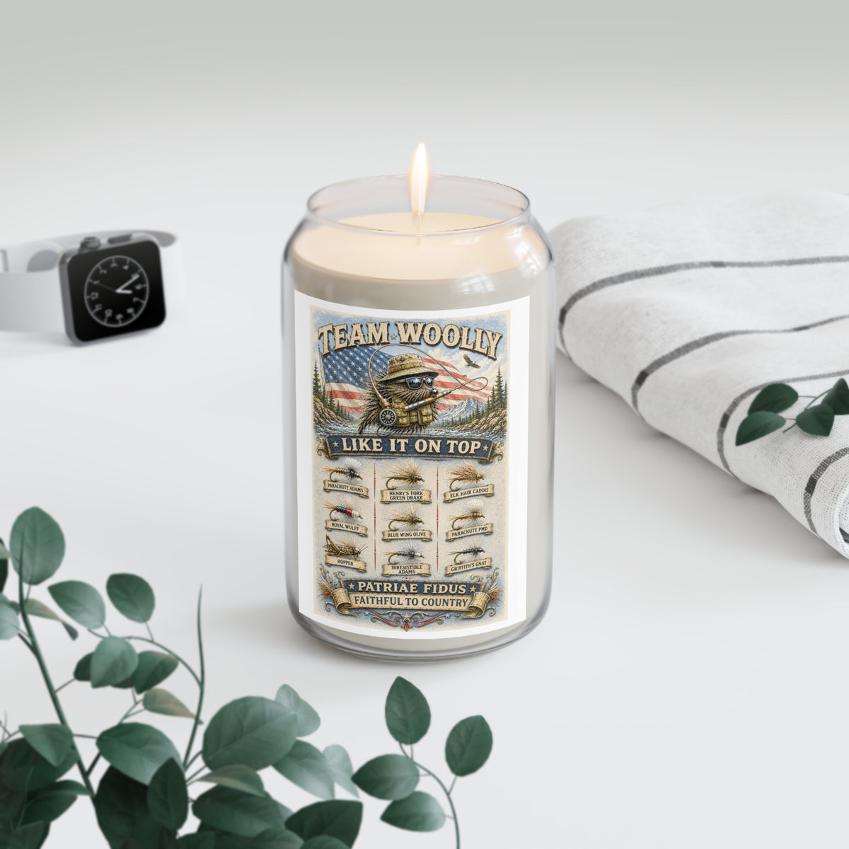 Patriae Fidus Soy Candle — "Team Woolly: Like It On Top" 13.75oz