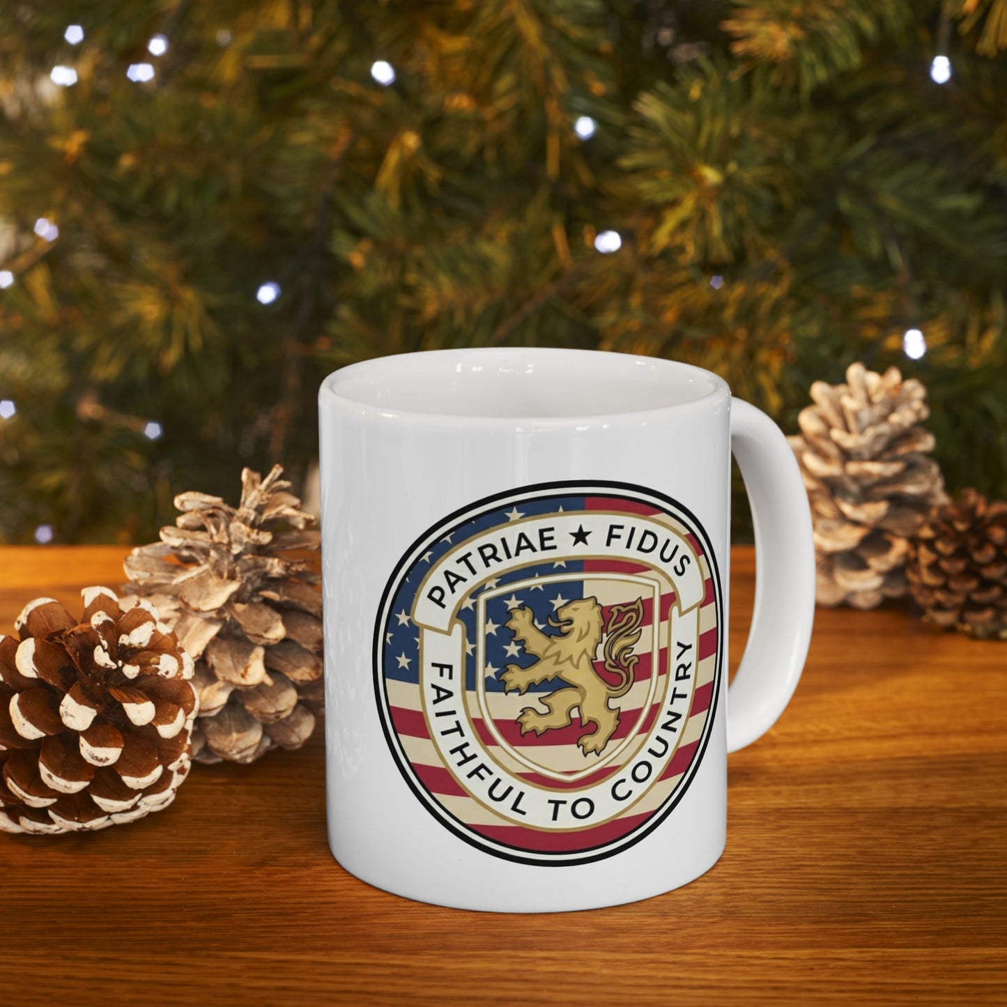 Patriotic Veteran Support Ceramic Mug — Faithful Family Proud American (11oz/15oz)