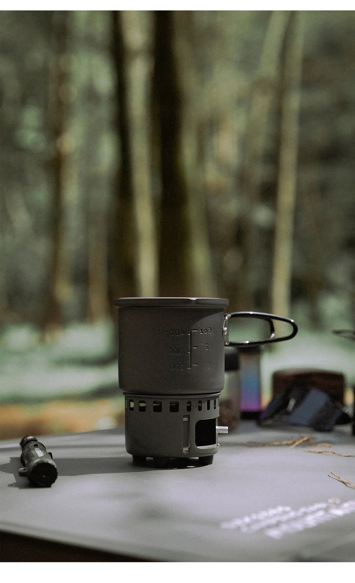 MOUNTAINHIKER New Outdoor Camping Alcohol Stove Set All-in-one Portable Lightweight Aluminum Alloy Stove Pot Cooking Accessory