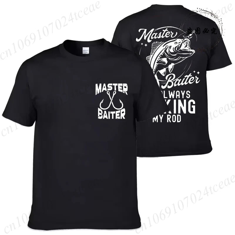 T-shirt for Men Funny Master Baiter Fishing Graphic Summer T Shirts Short-sleeve T-Shirts Loose Tshirt Fashion Designer Clothes