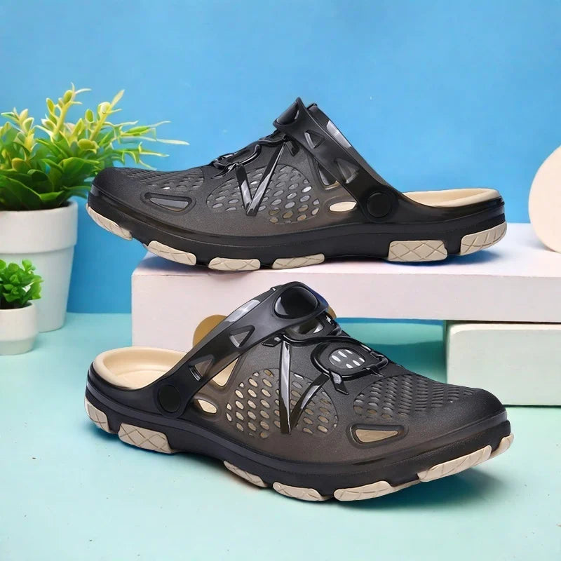 Men's lightweight slip-on sandals, indoor non-slip, outdoor beach casual, daily wear, comfortable slip-on shoes, fashionable clo