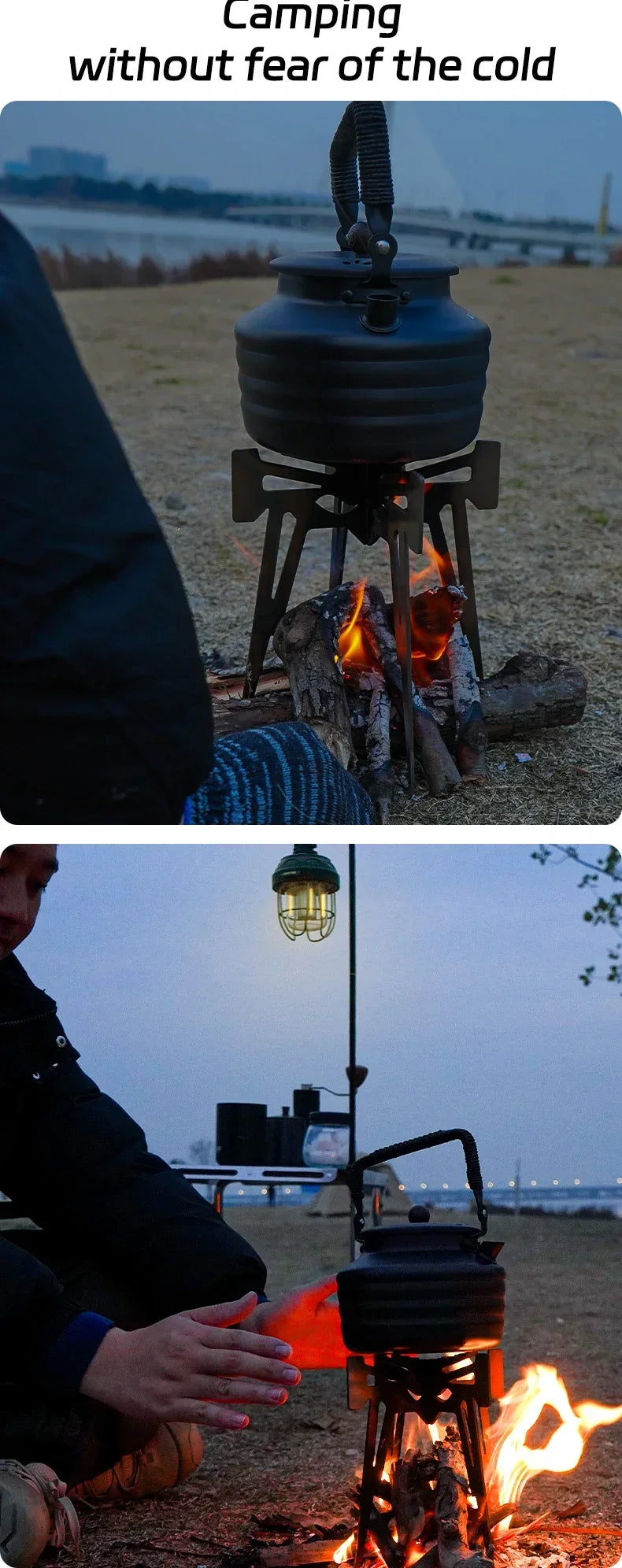 2026Outdoor Camping Incinerator BasePortable Kettle Stand Multifunctional Collapsible Stand Grate Stainless Steel Charcoal Stove