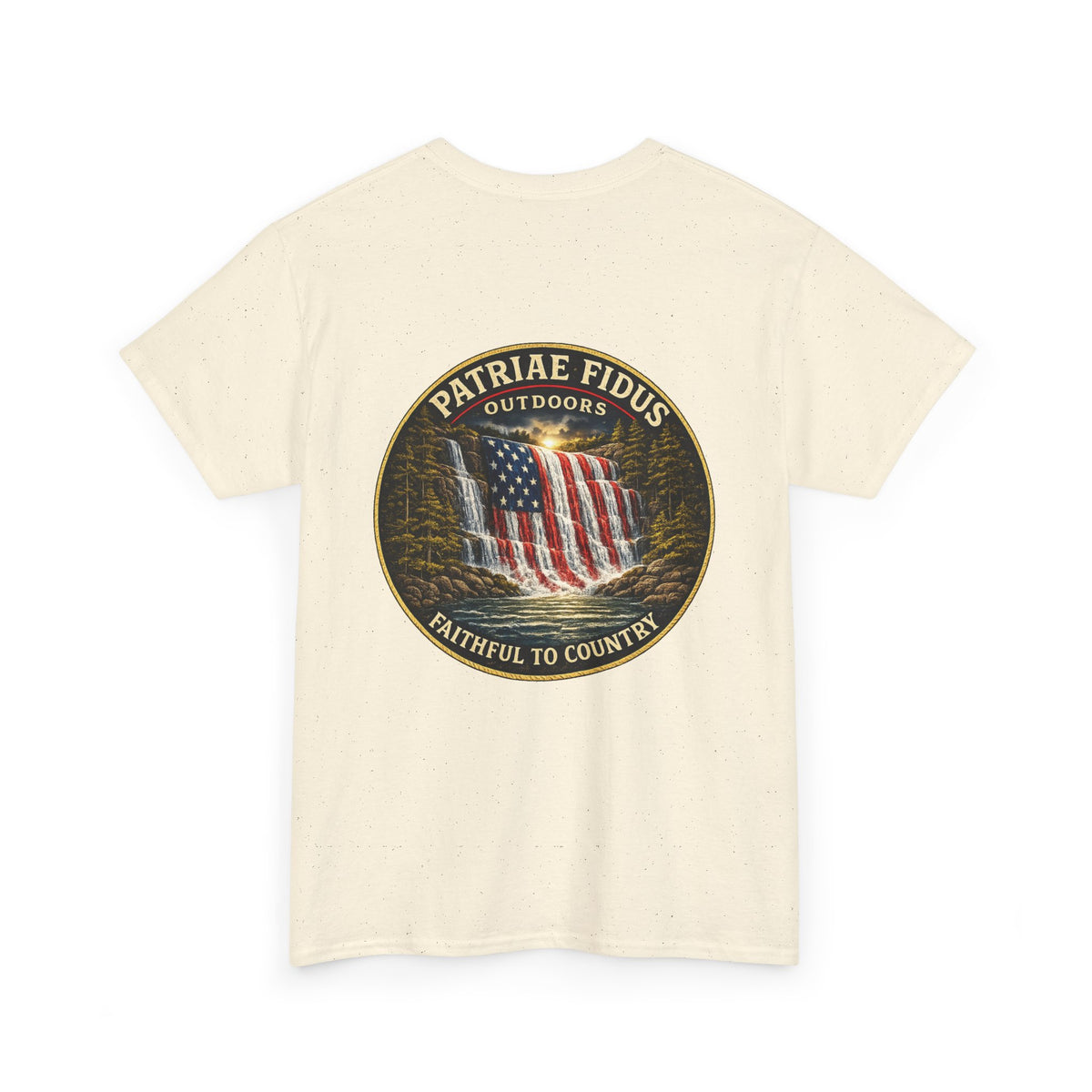 Patriae Fidus Outdoors T-Shirt — 'Faithful to Country' American Flag Tee