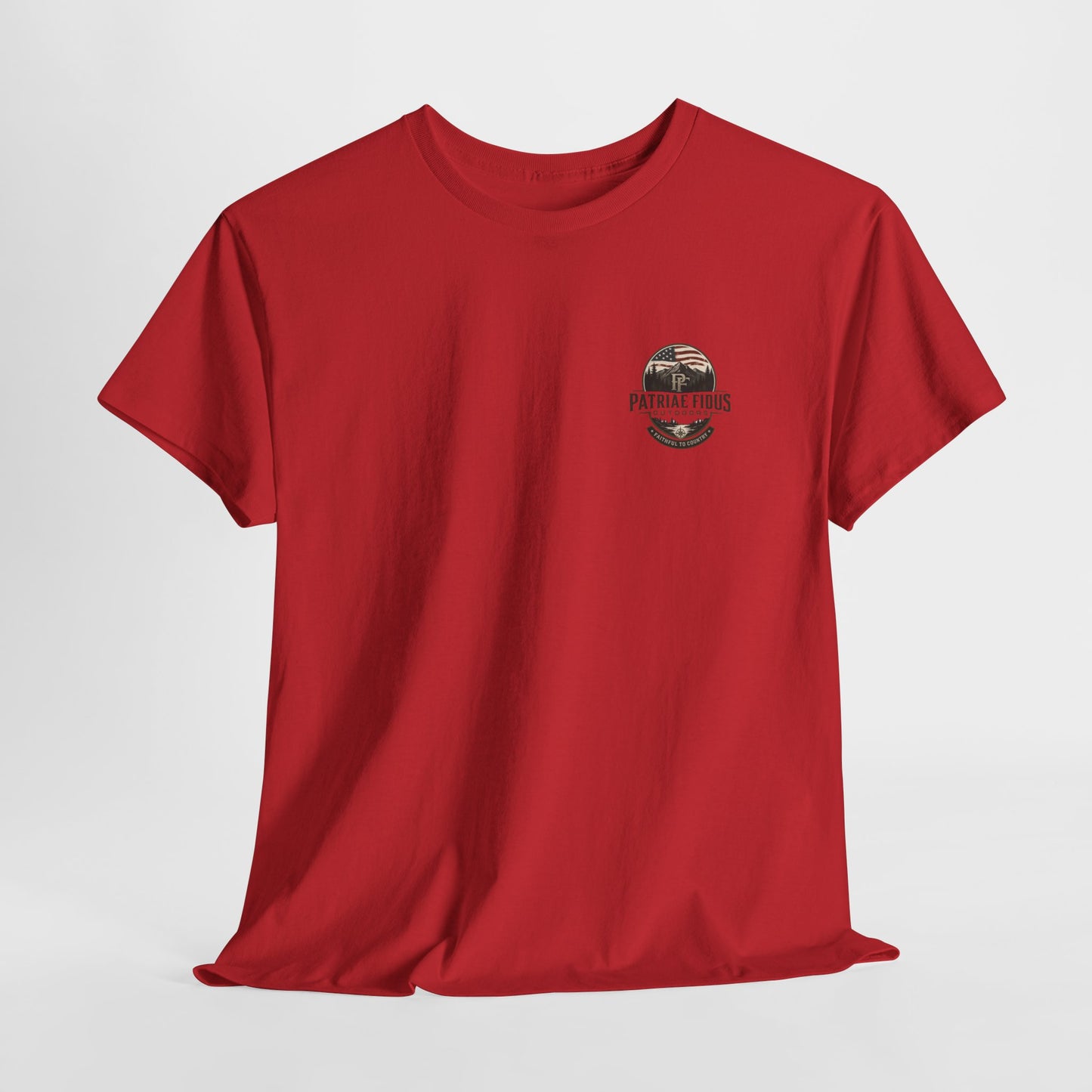 Patriae Fidus Outdoors T-Shirt — 'Faithful to Country' American Flag Tee