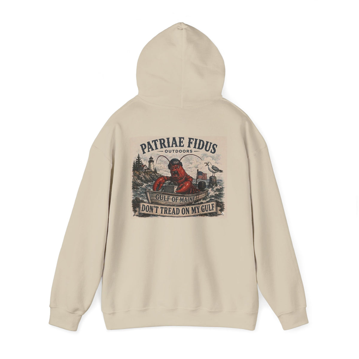 "Patriar Fidus" Don’t Tread on My Gulf - Gulf Of Maine Lobster/Boat Graphic Hoodie