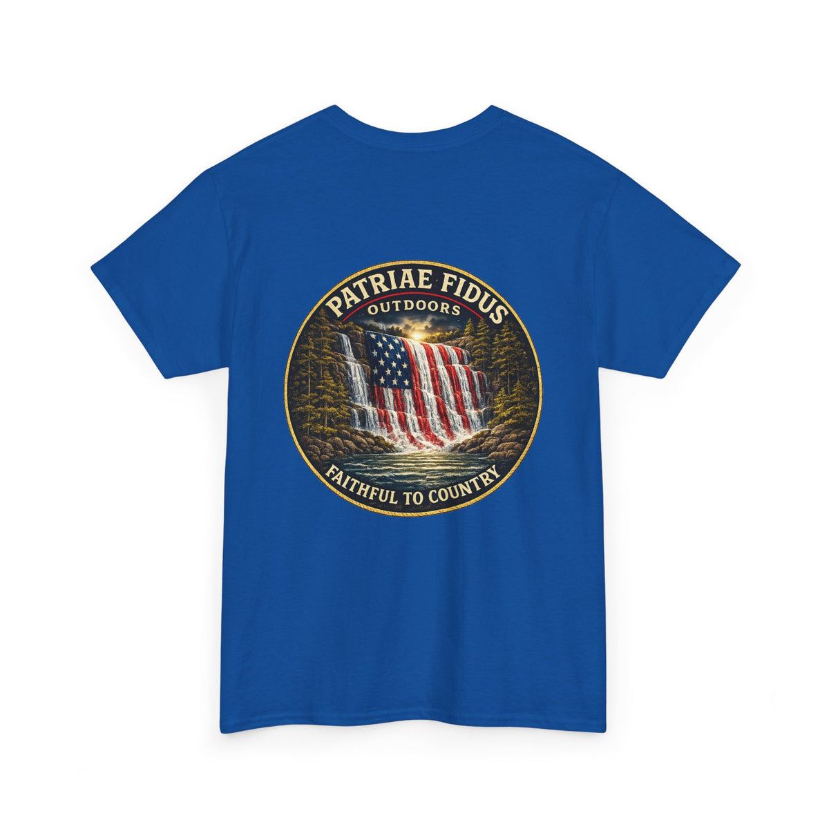 Patriae Fidus Outdoors T-Shirt — 'Faithful to Country' American Flag Tee