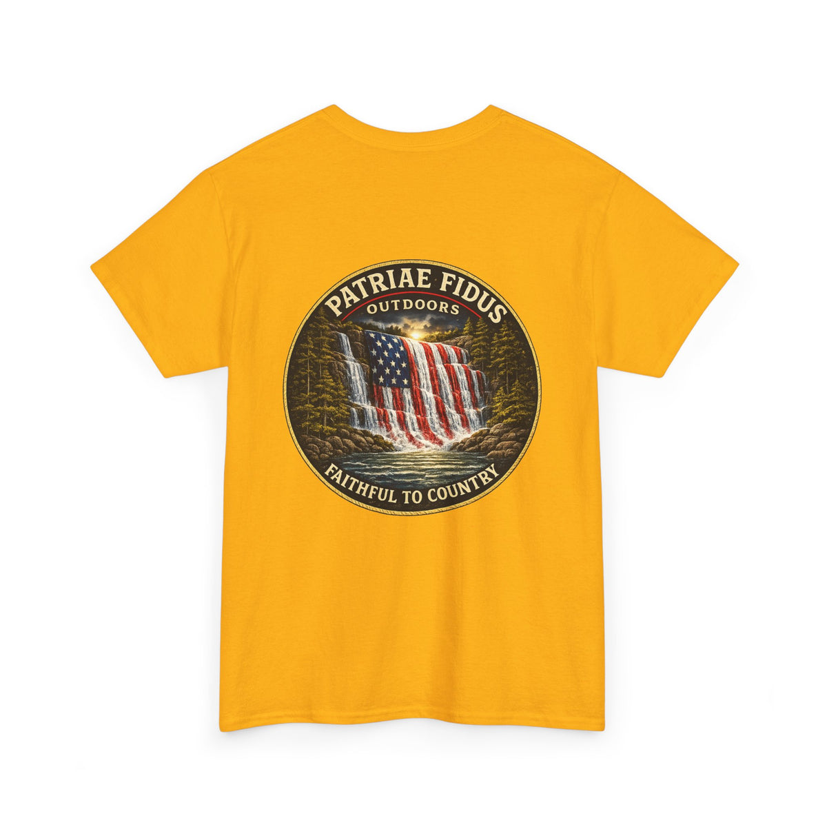 Patriae Fidus Outdoors T-Shirt — 'Faithful to Country' American Flag Tee