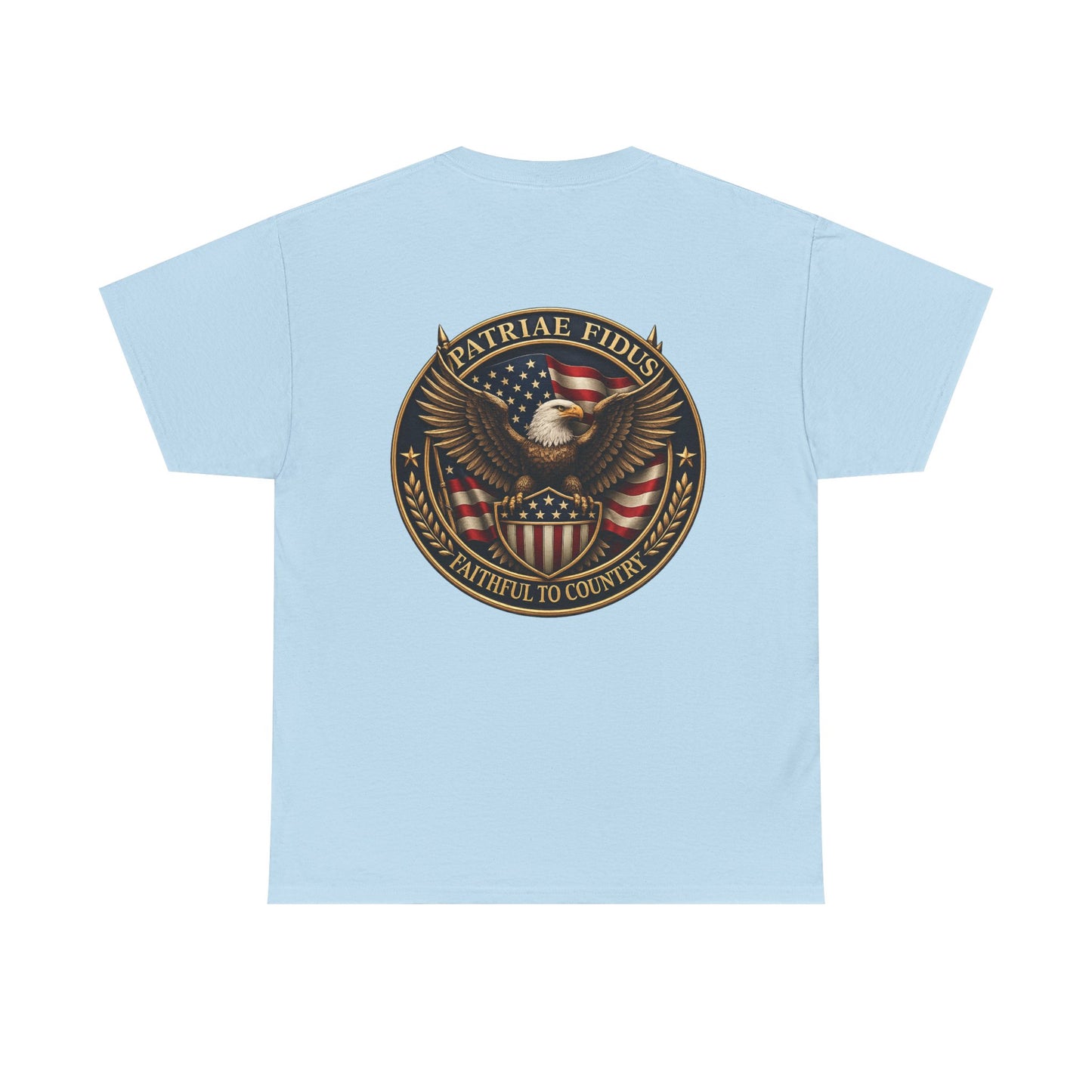 Patriotic "Patriae Fidis" American Flag - Eagle Graphic  T‑Shirt