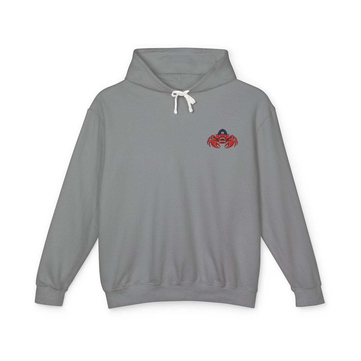 Patriae Fidus Outdoors Crab Logo Hoodie — Coastal Fishing Graphic Sweatshirt