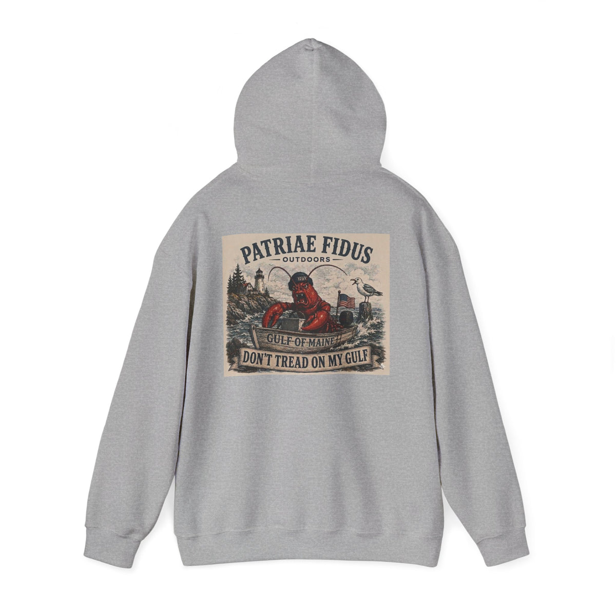 "Patriar Fidus" Don’t Tread on My Gulf - Gulf Of Maine Lobster/Boat Graphic Hoodie