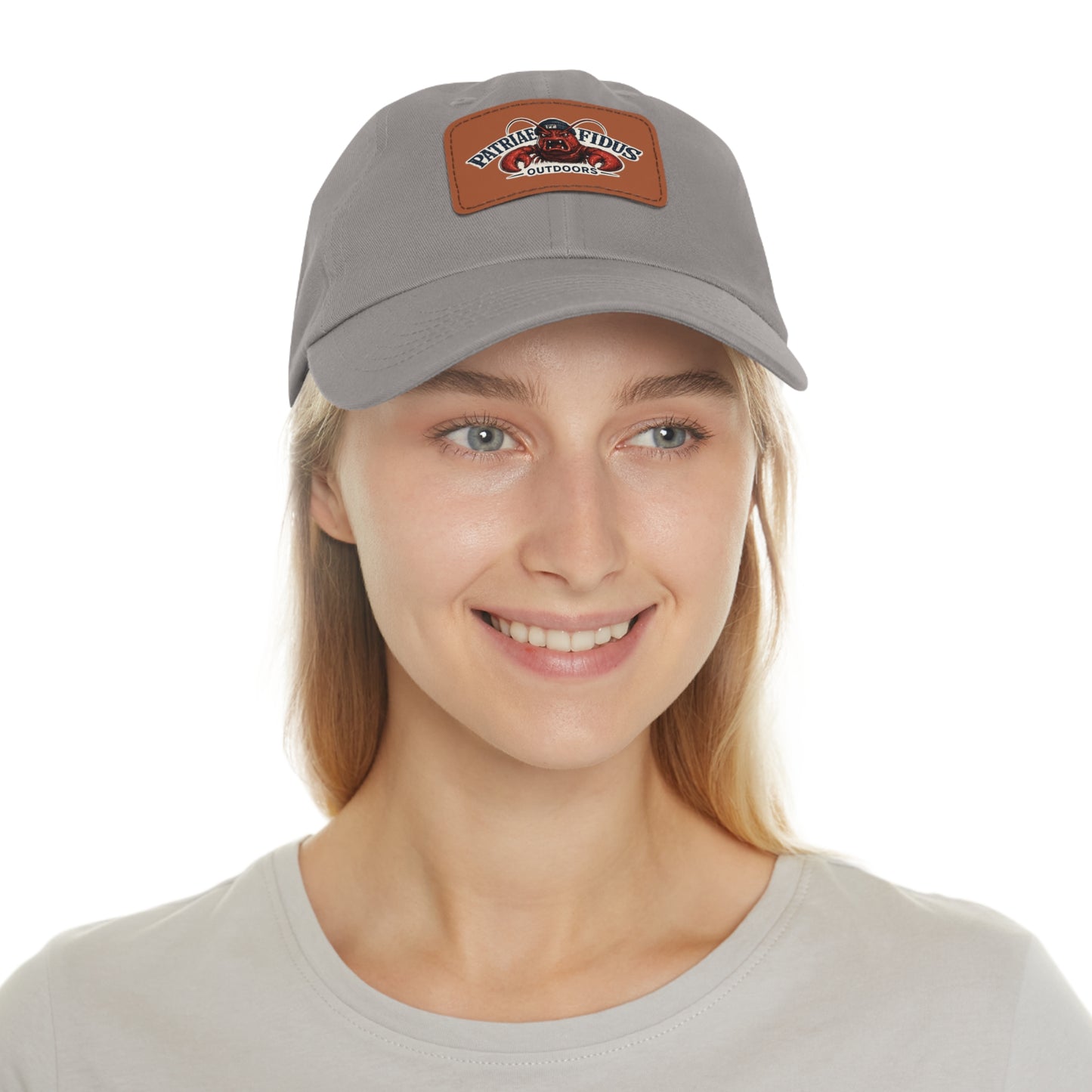 Leather Patch Dad Hat — Patriæ Fidus Outdoors Logo Cap