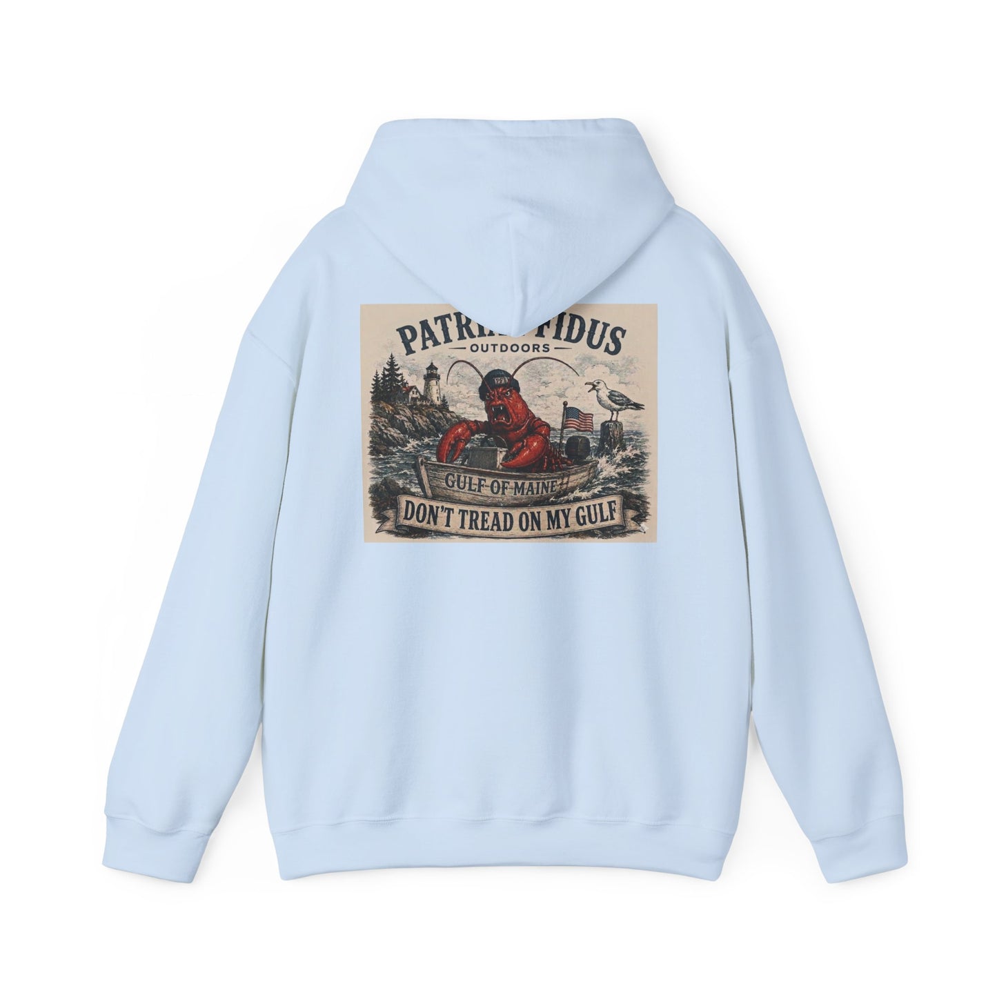 "Patriae Fidus" Don’t Tread on My Gulf - Gulf Of Maine Lobster/Boat Graphic Hoodie
