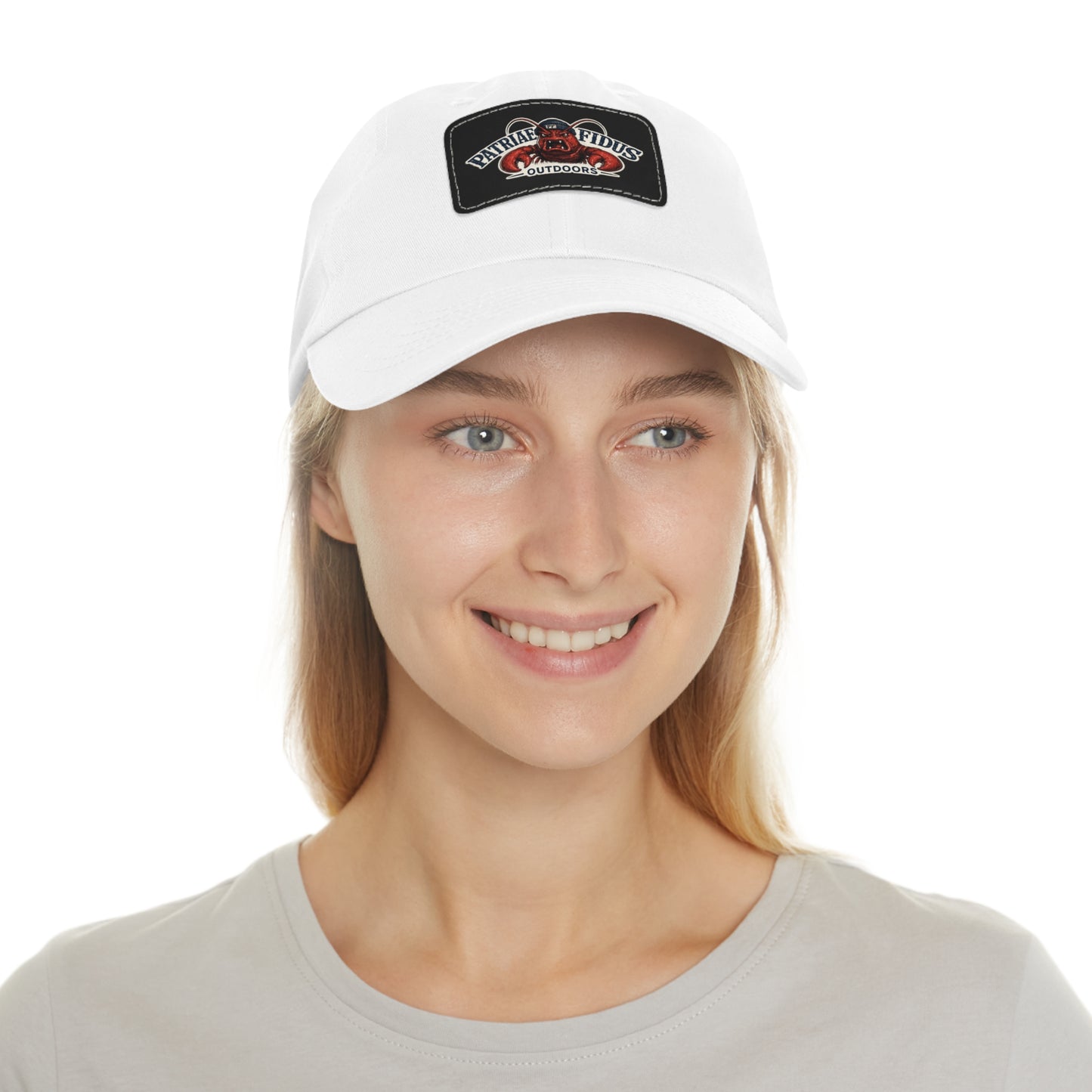 Leather Patch Dad Hat — Patriæ Fidus Outdoors Logo Cap