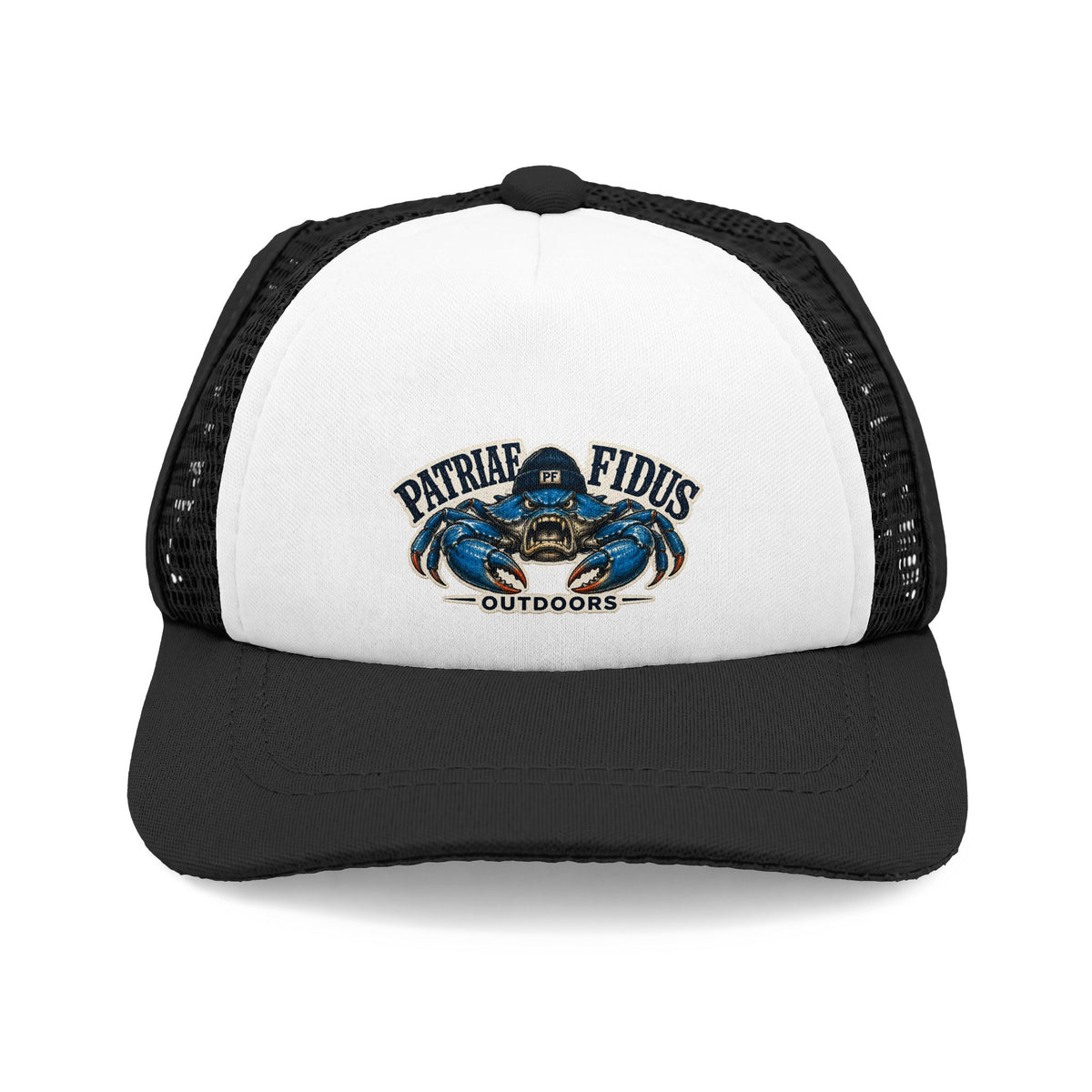 Trucker Hat — 'Patriae Fidüs Outdoors' Blue Crab Foam Front Cap