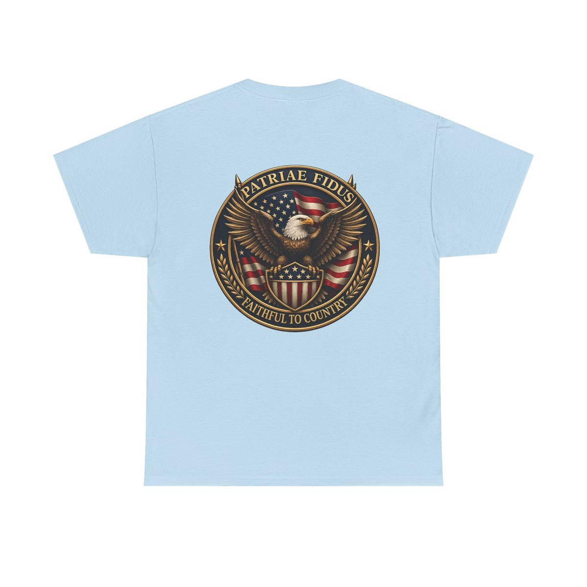 Patriotic "Patriae Fidis" American Flag - Eagle Graphic  T‑Shirt