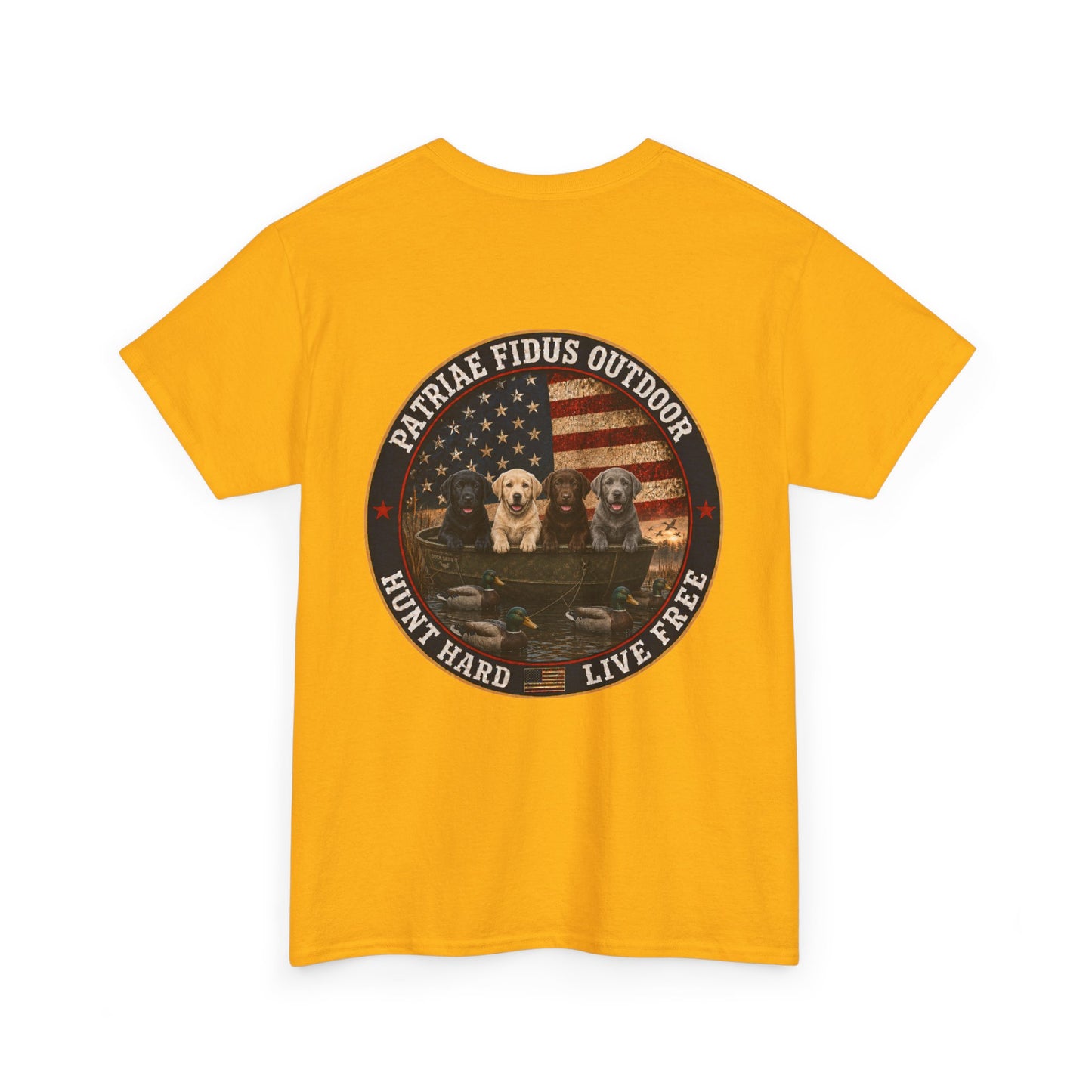 Hunting Dogs T-Shirt — Patriæ Fidus Outdoor "Hunt Hard Live Free" Graphic Tee