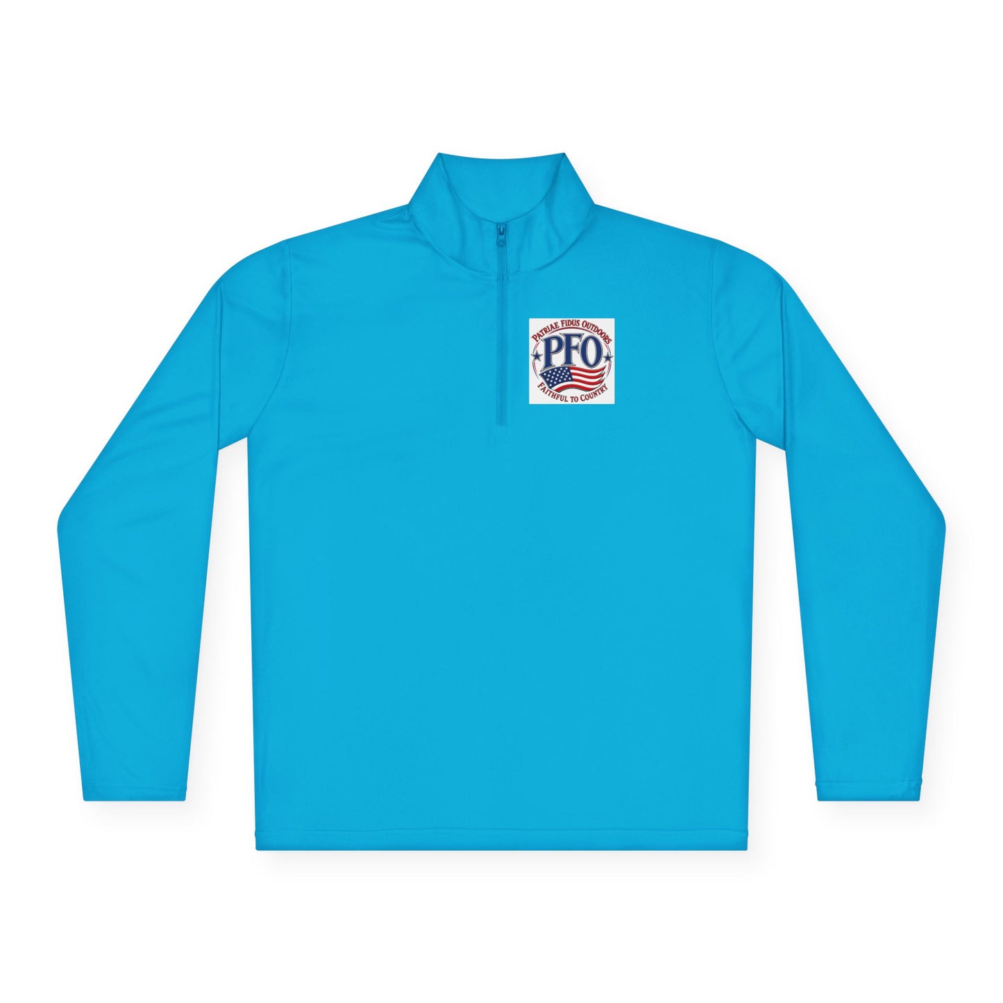Quarter-Zip Pullover — “Patriae Fidus Outdoors” American Flag Logo