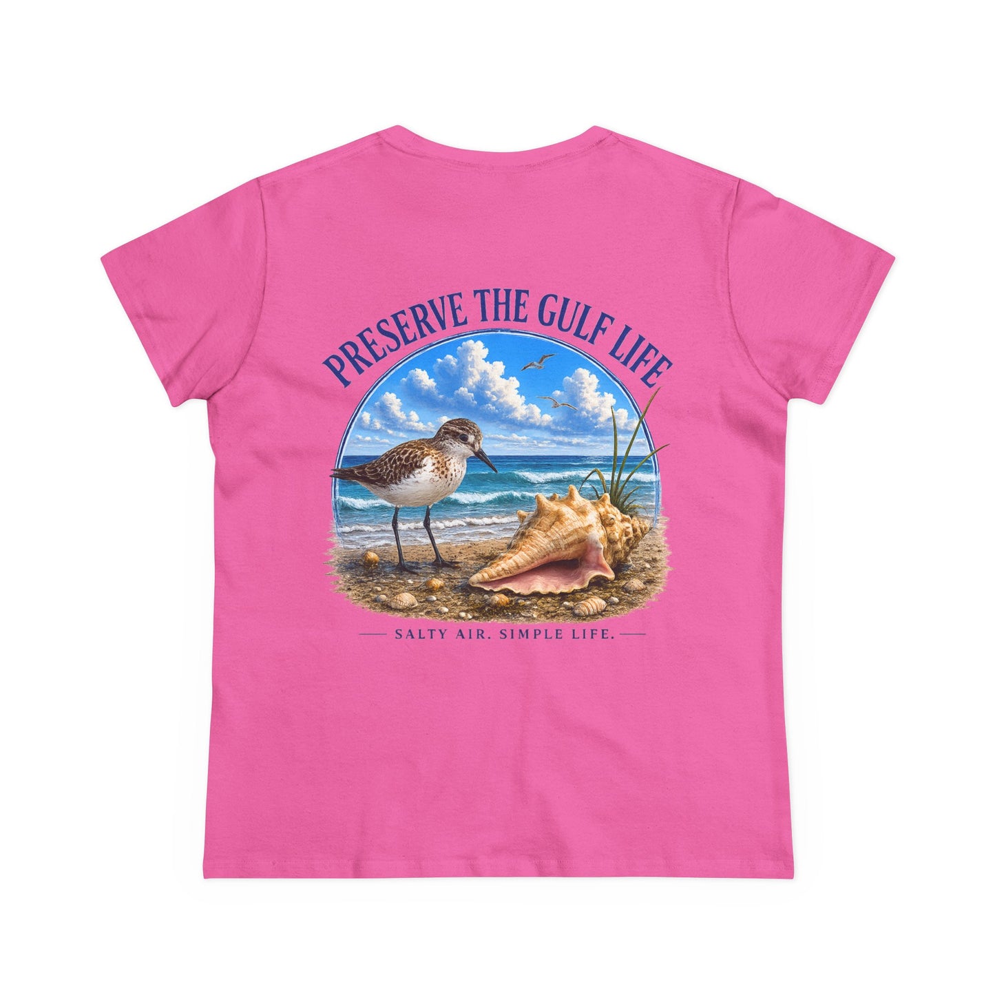 Preserve the Gulf Life T-Shirt — Beach Shorebird & Conch Conservation Tee