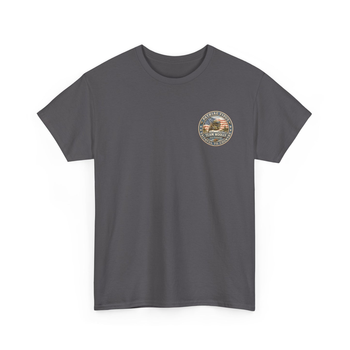 T-Shirt — Team Woolly Dry Flies Fishing Graphic Tee (Back Print)