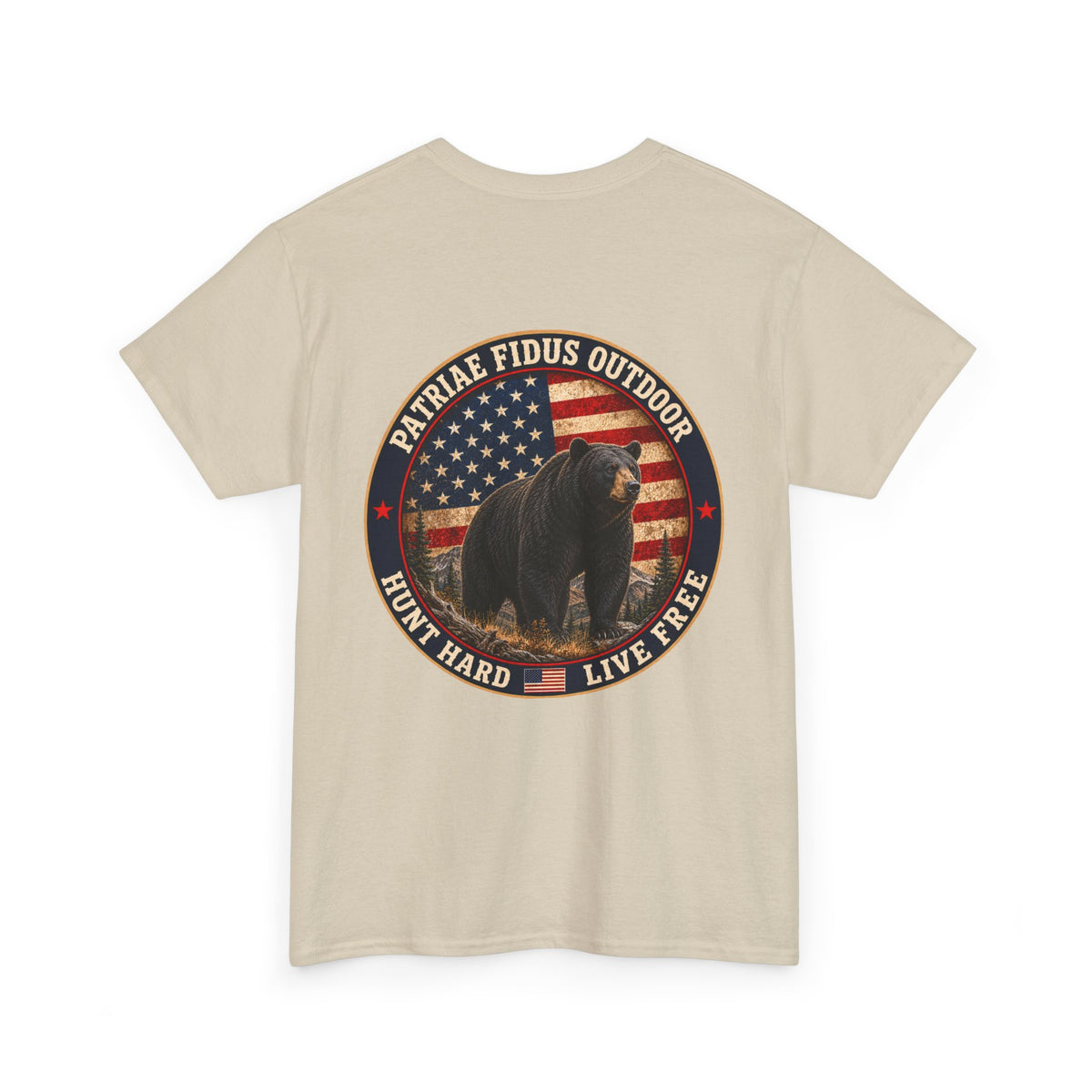 Patriae Fidus Outdoor Bear T-Shirt – American Flag Hunting Graphic Tee