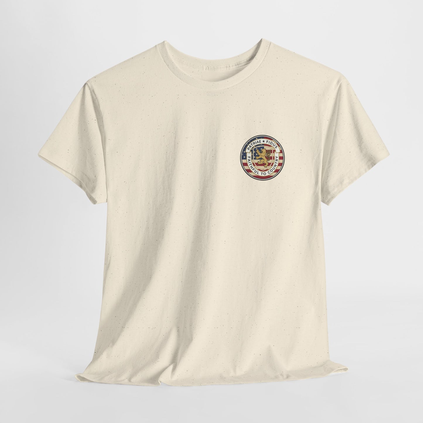 Patriae Fidus Outdoors Tee — Faithful to Country American Flag Eagle T‑Shirt