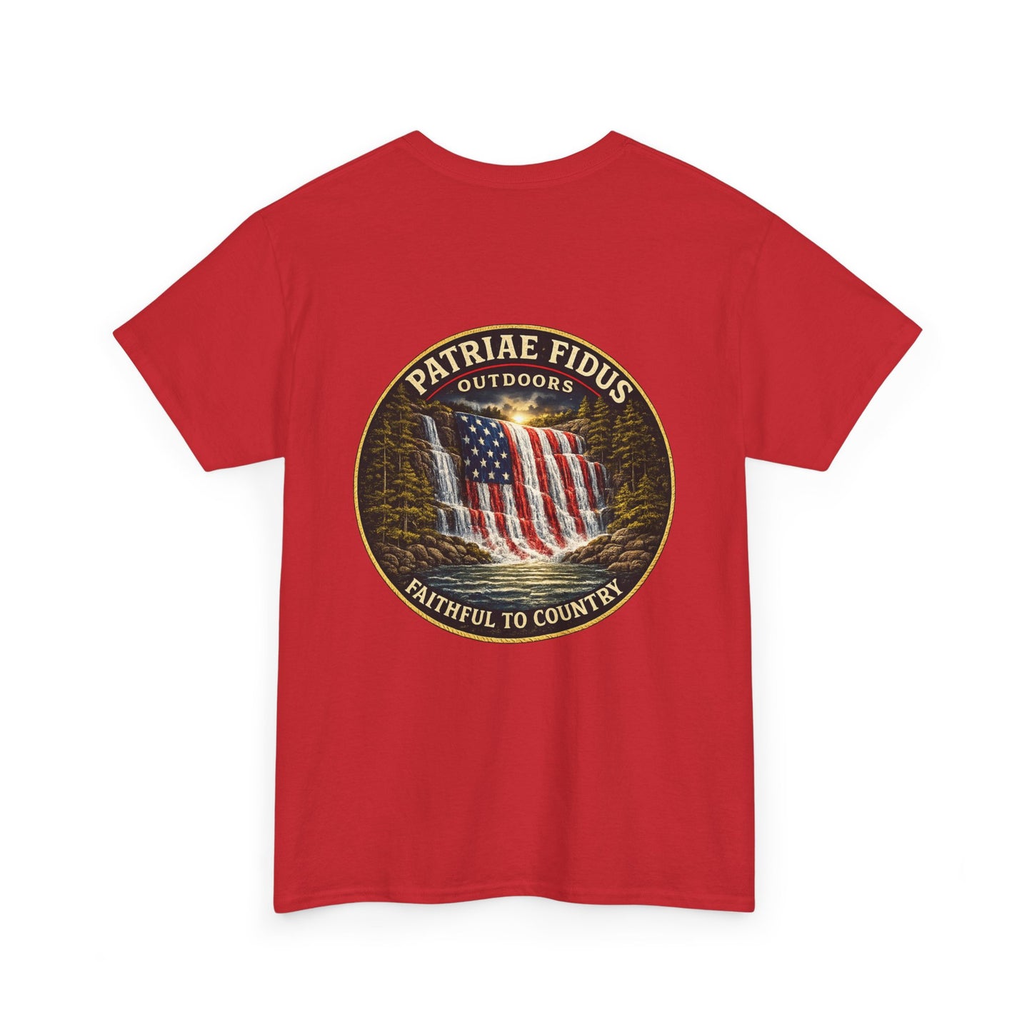Patriae Fidus Outdoors T-Shirt — 'Faithful to Country' American Flag Tee