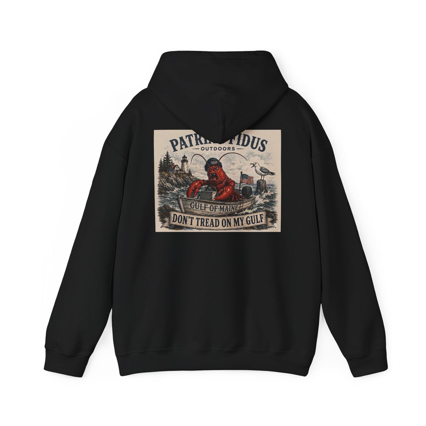 "Patriae Fidus" Don’t Tread on My Gulf - Gulf Of Maine Lobster/Boat Graphic Hoodie