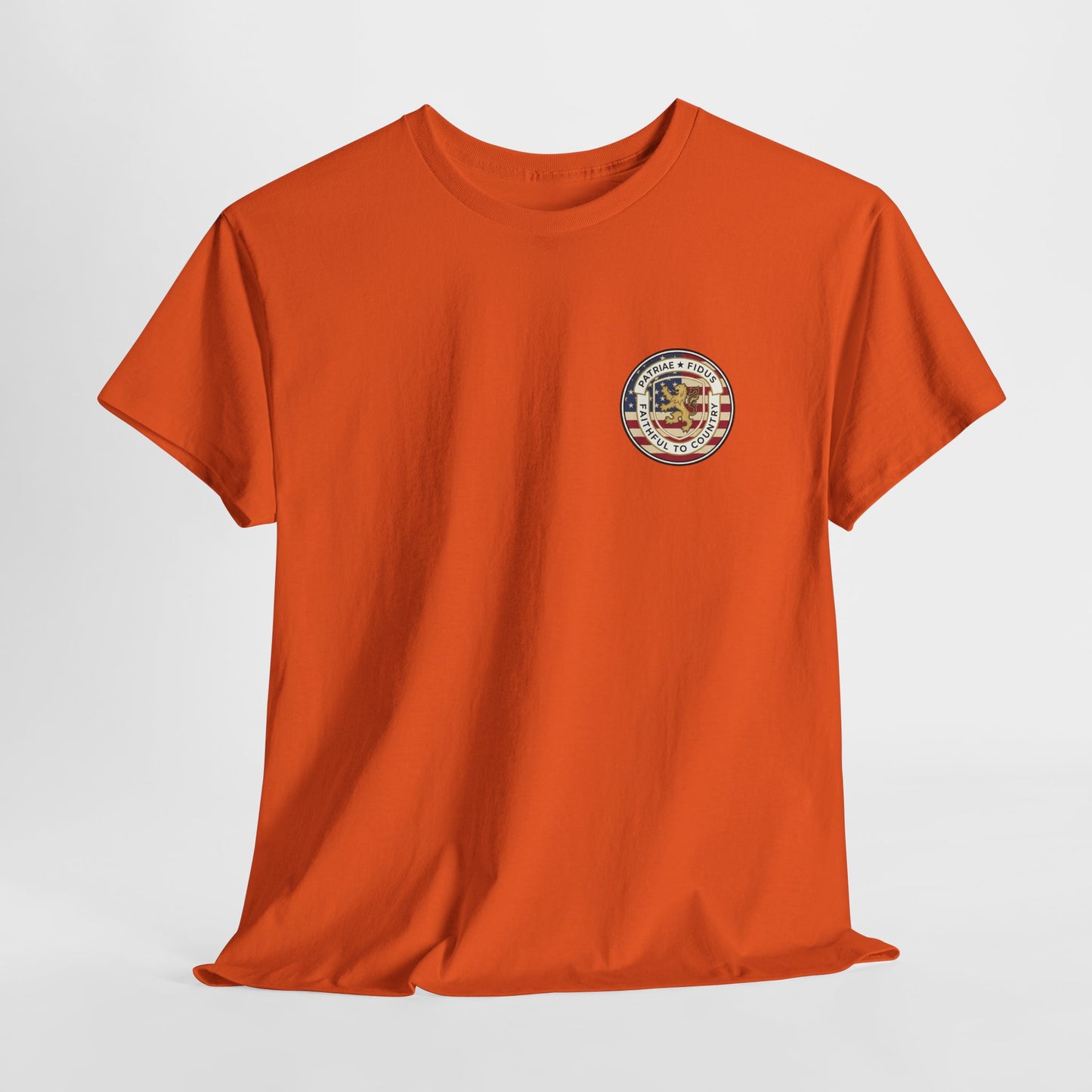 Patriae Fidus Outdoors Tee — Faithful to Country American Flag Eagle T‑Shirt