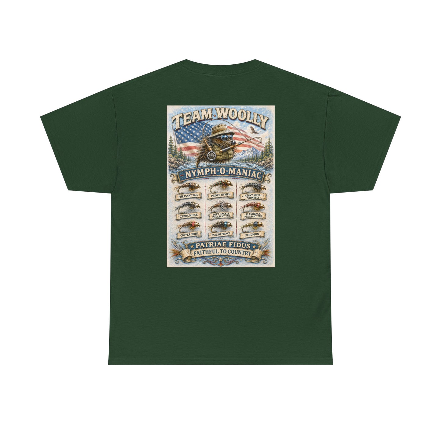 Team Woolly Nymph Collection T‑Shirt: (Nymph-O-Maniac)