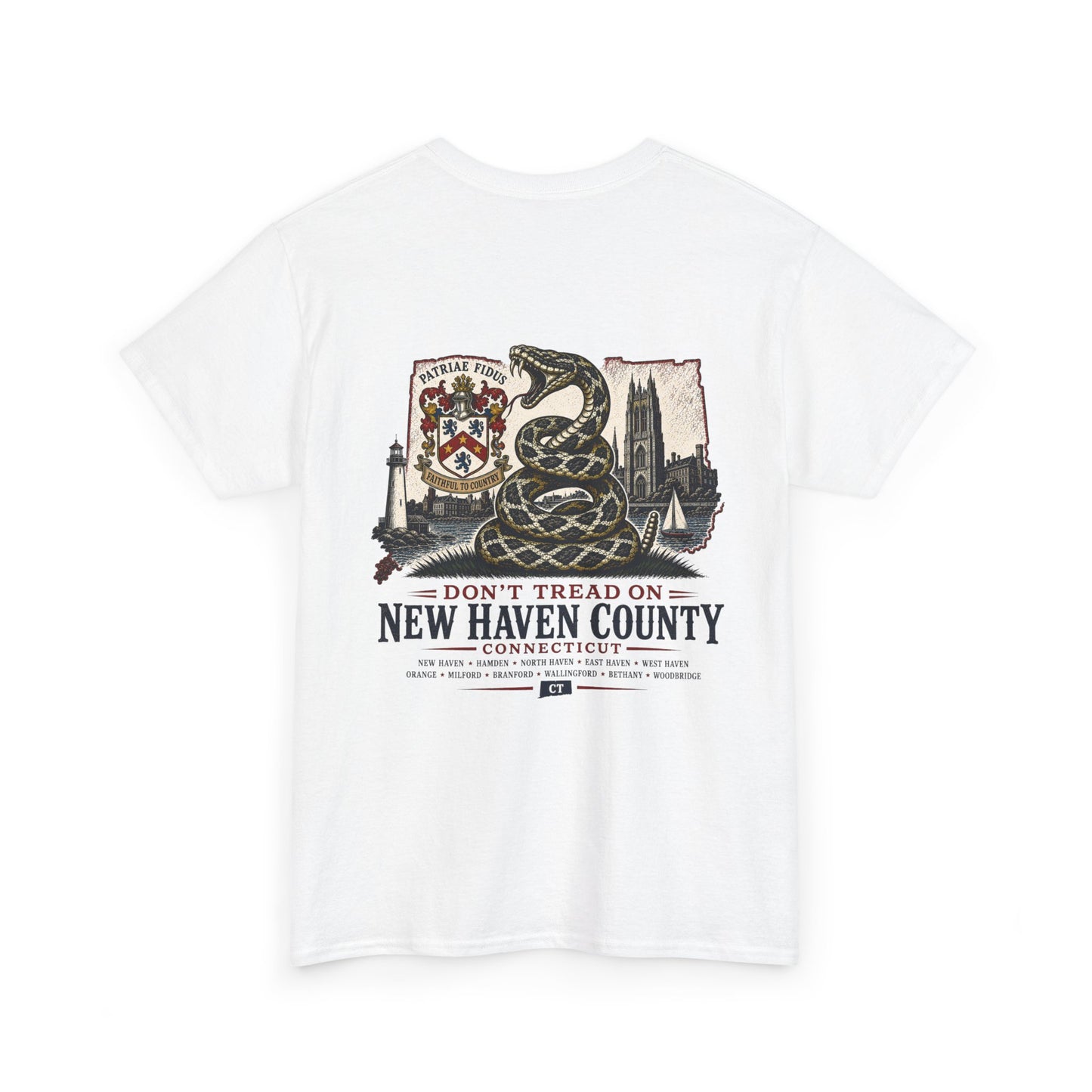 New Haven County "Don’t Tread On Me" Tee — Connecticut Pride Graphic T-Shirt