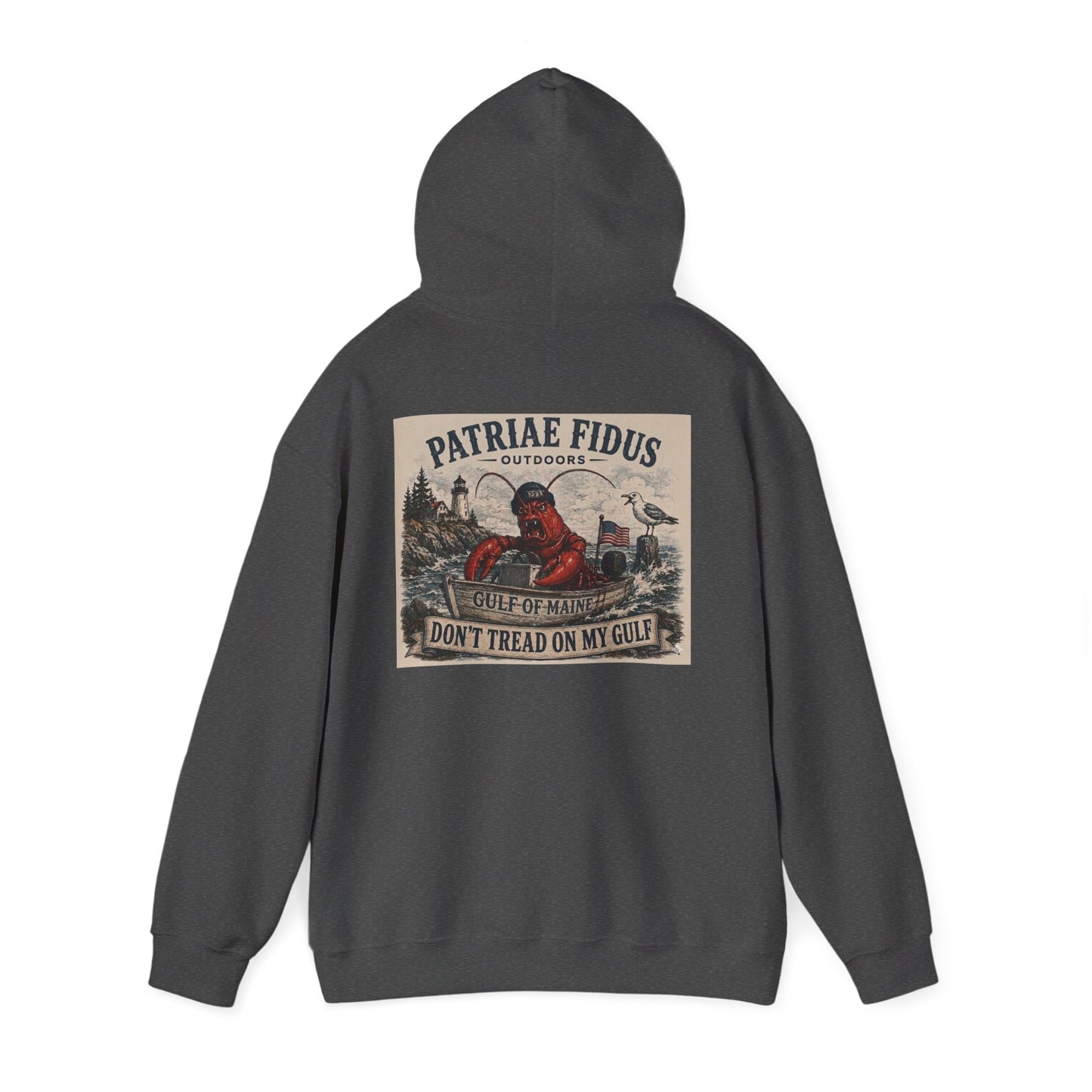 "Patriae Fidus" Don’t Tread on My Gulf - Gulf Of Maine Lobster/Boat Graphic Hoodie