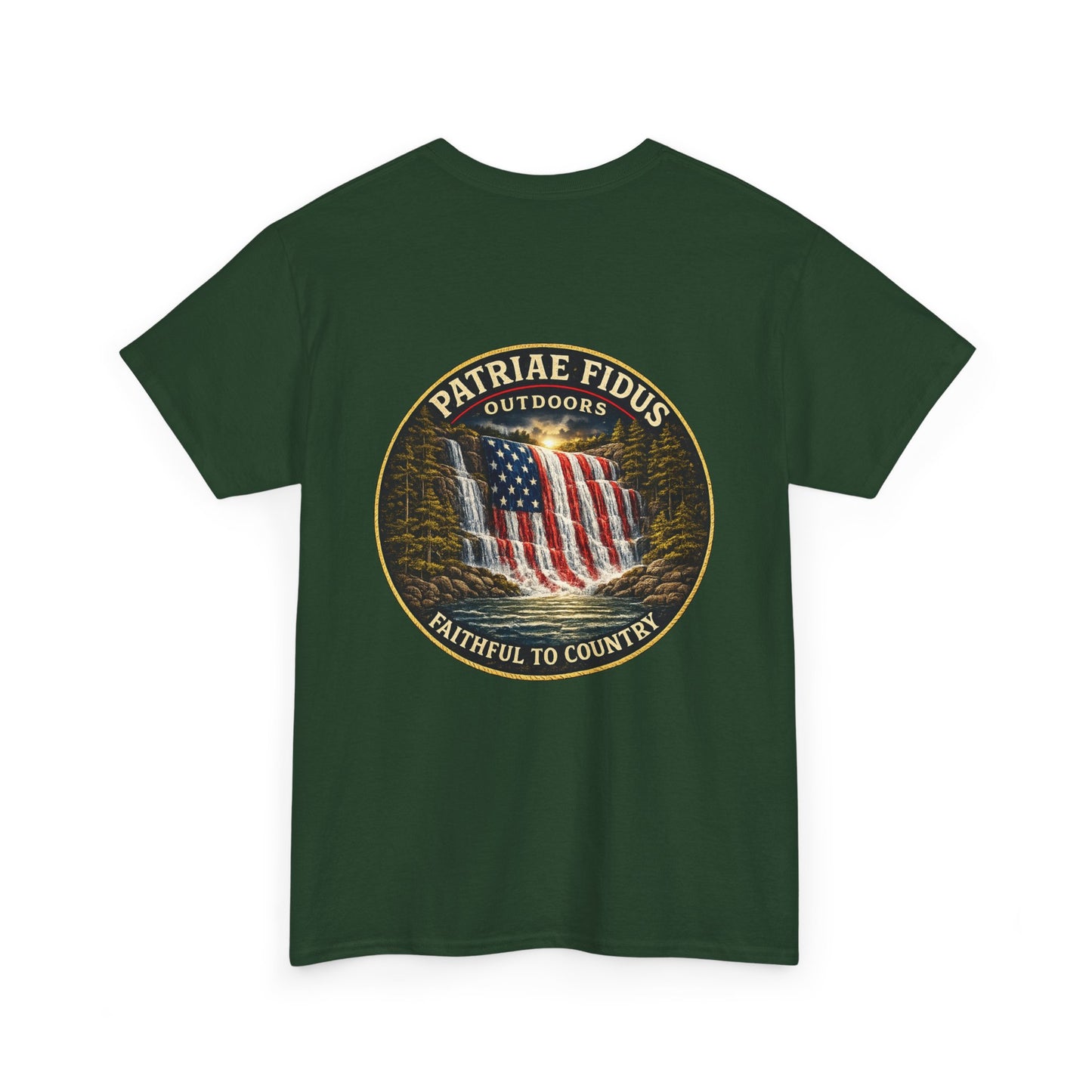 Patriae Fidus Outdoors T-Shirt — 'Faithful to Country' American Flag Tee