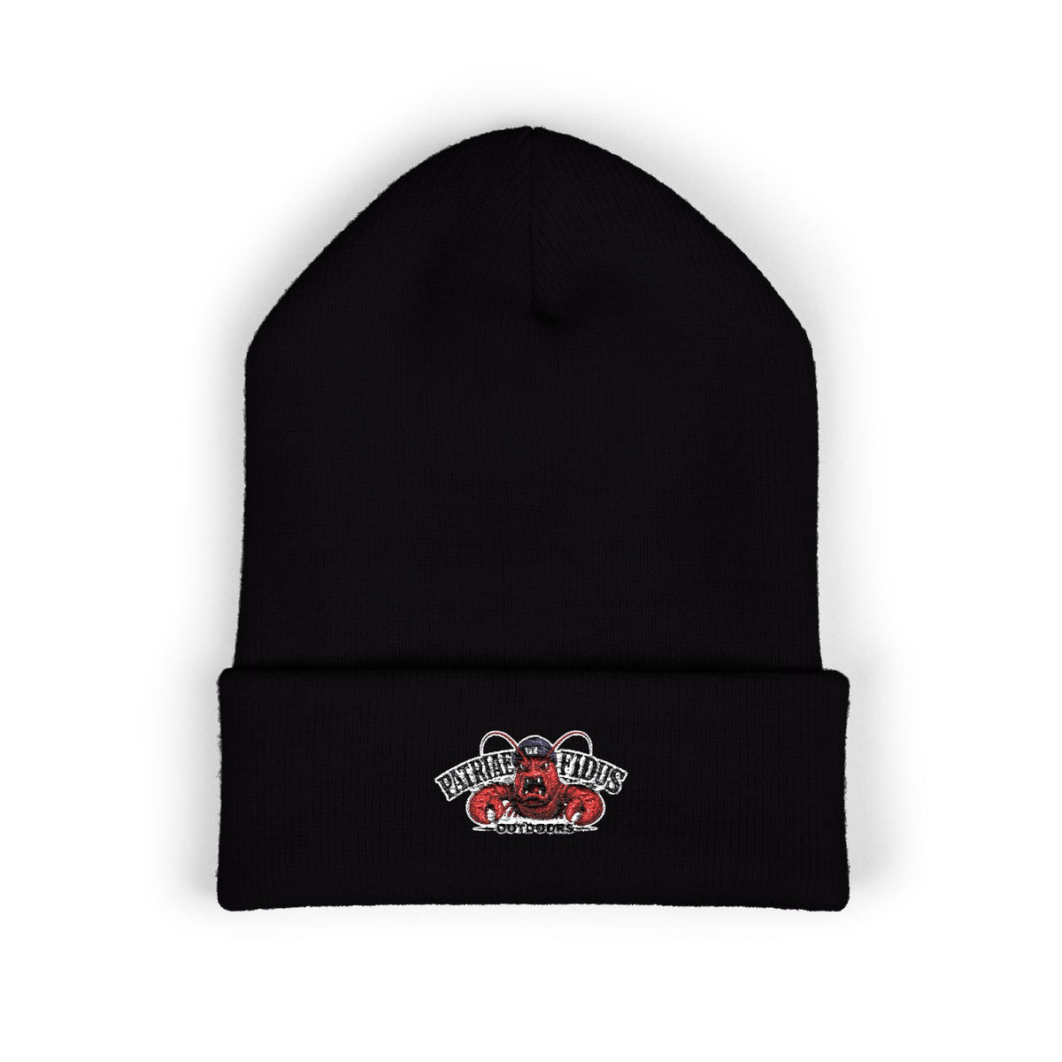 Embroidered Vintage Floral Crab Beanie — "Pirate Girls" Cuffed Knit Hat