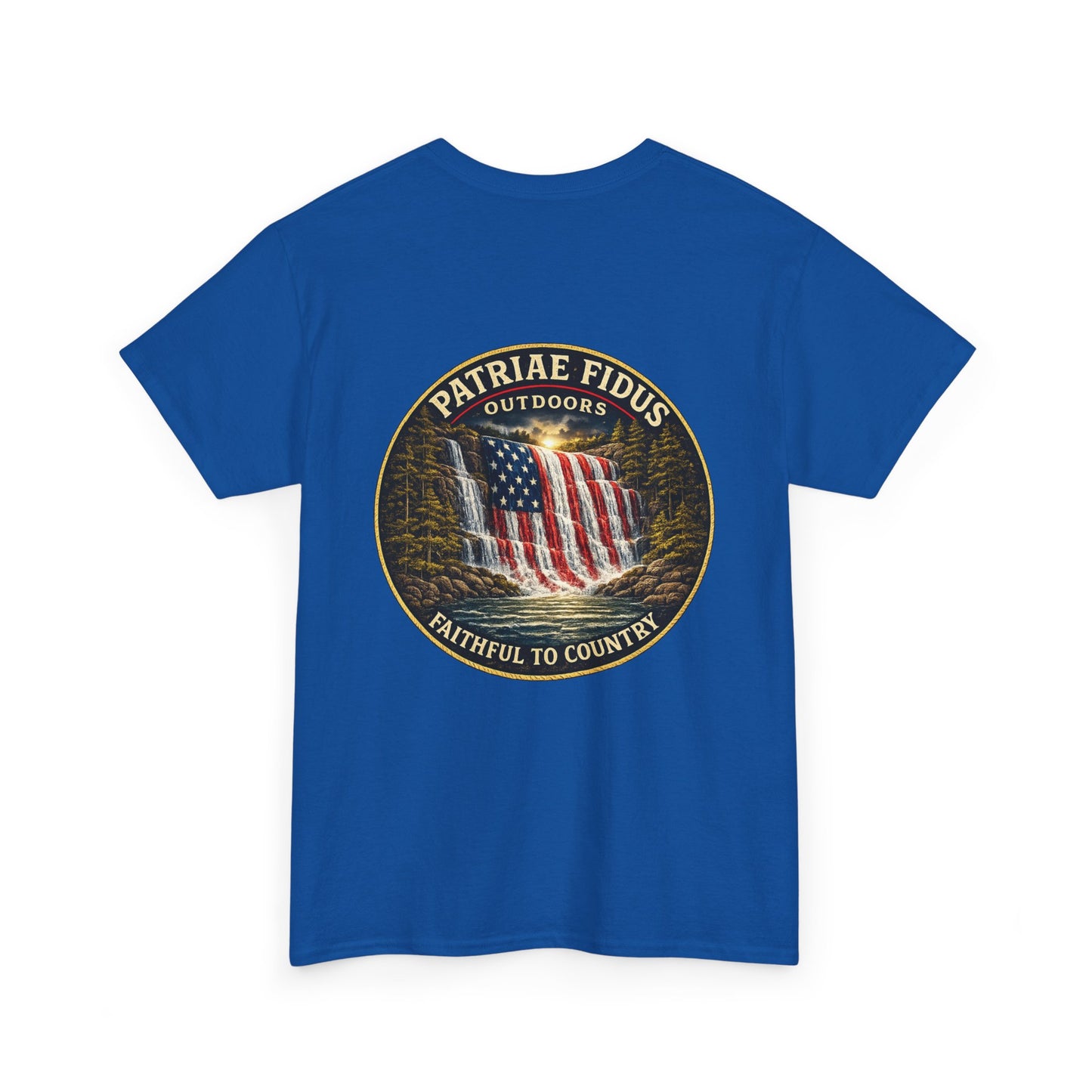 Patriae Fidus Outdoors T-Shirt — 'Faithful to Country' American Flag Tee