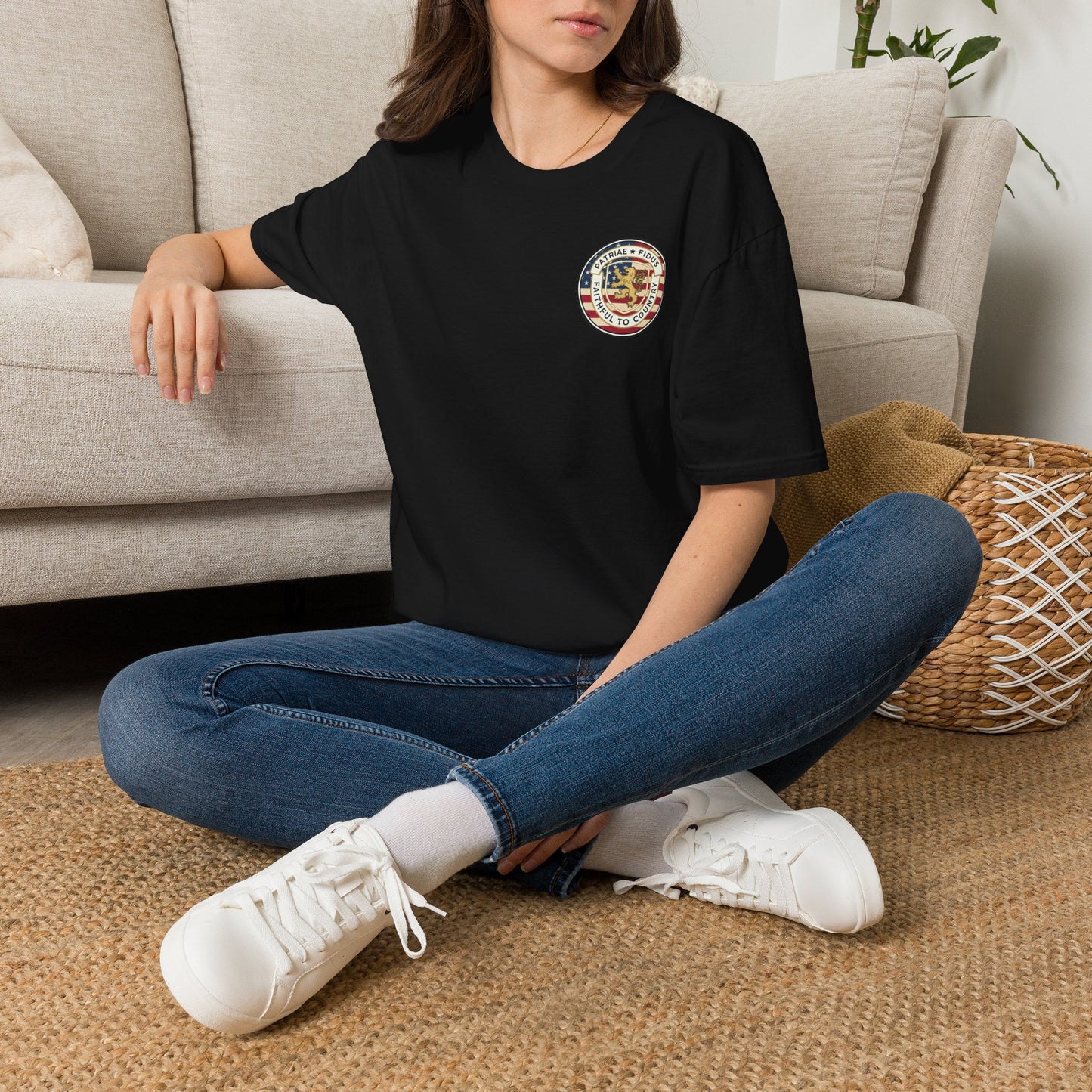 Patriae Fidus Patriotic American Flag Gadsden Patch T-Shirt
