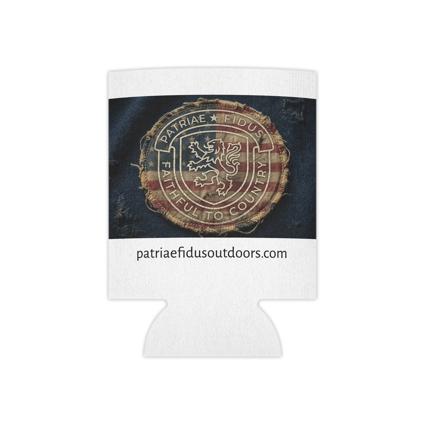 Vintage Heraldic Shield Can Cooler — Patriæ Fidus Design