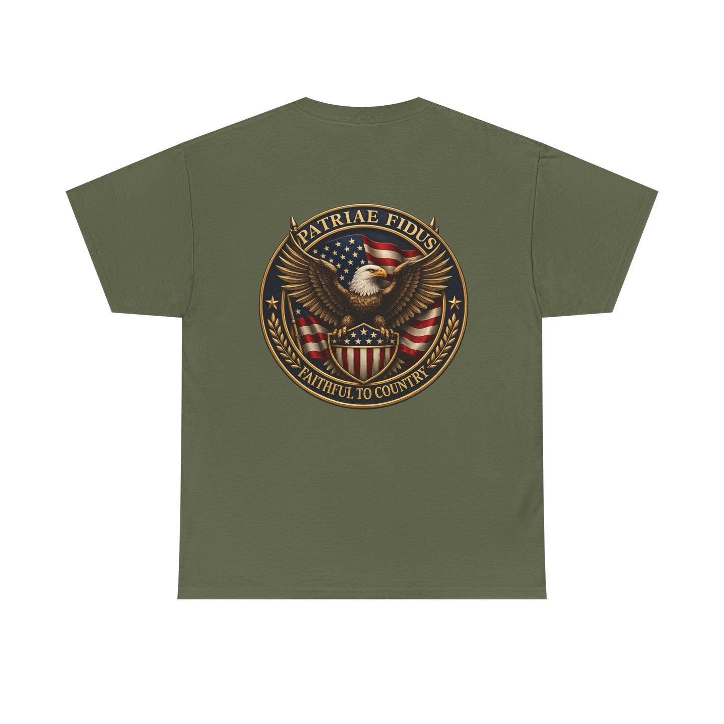 Patriotic "Patriae Fidis" American Flag - Eagle Graphic  T‑Shirt