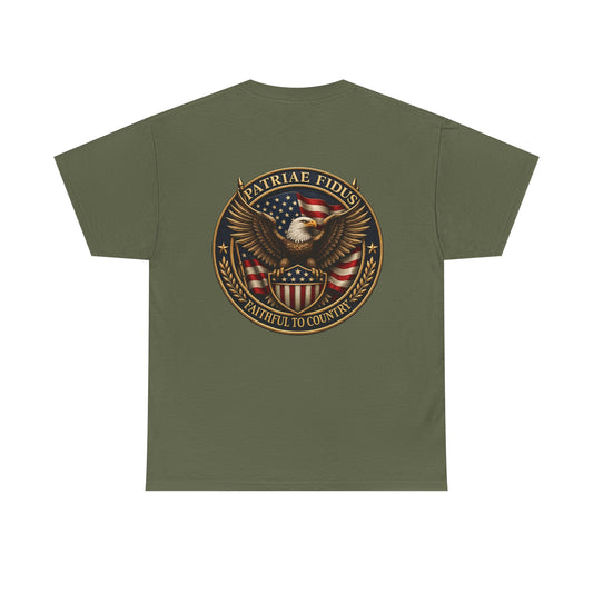 Patriotic "Patriae Fidis" American Flag - Eagle Graphic  T‑Shirt
