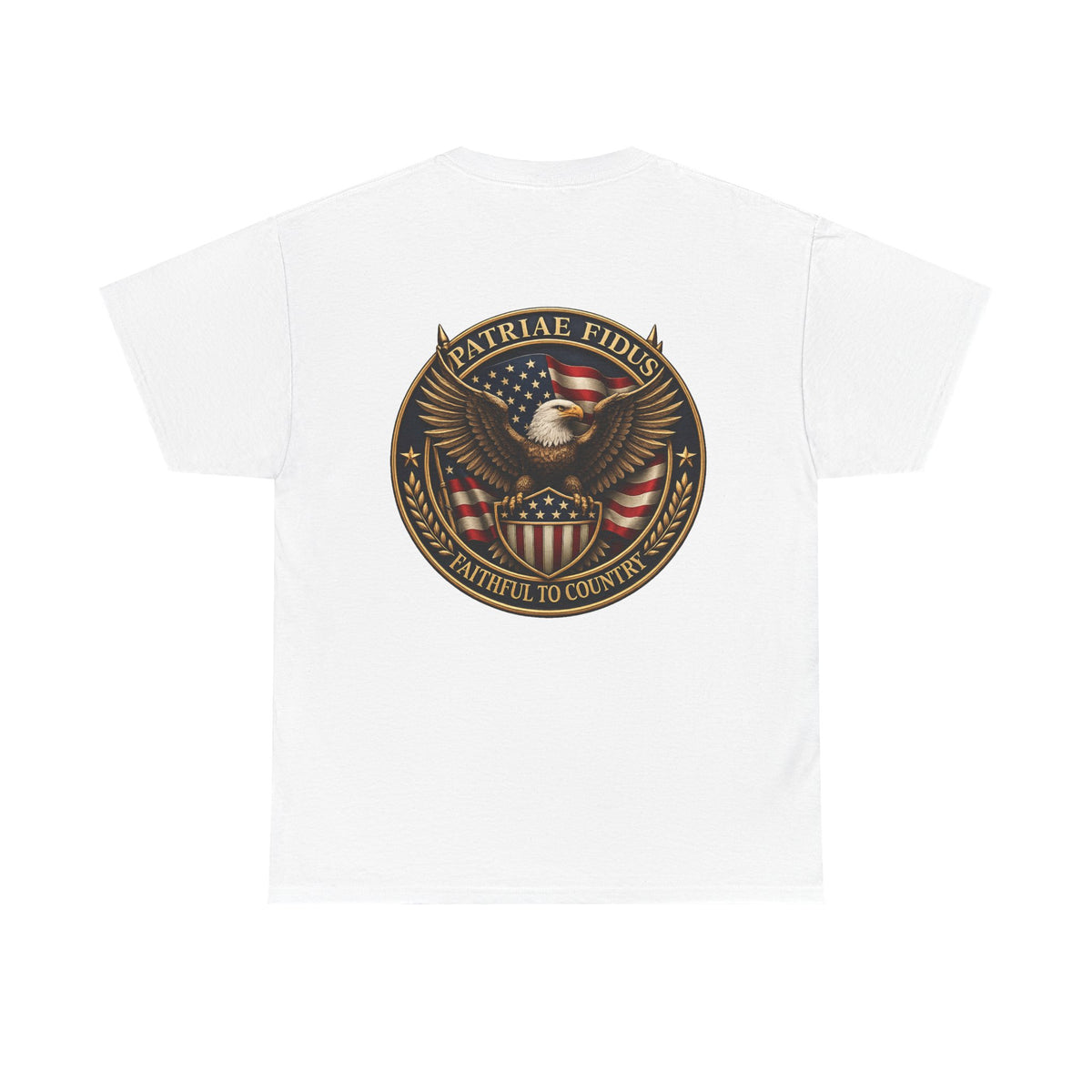 Patriotic "Patriae Fidis" American Flag - Eagle Graphic  T‑Shirt
