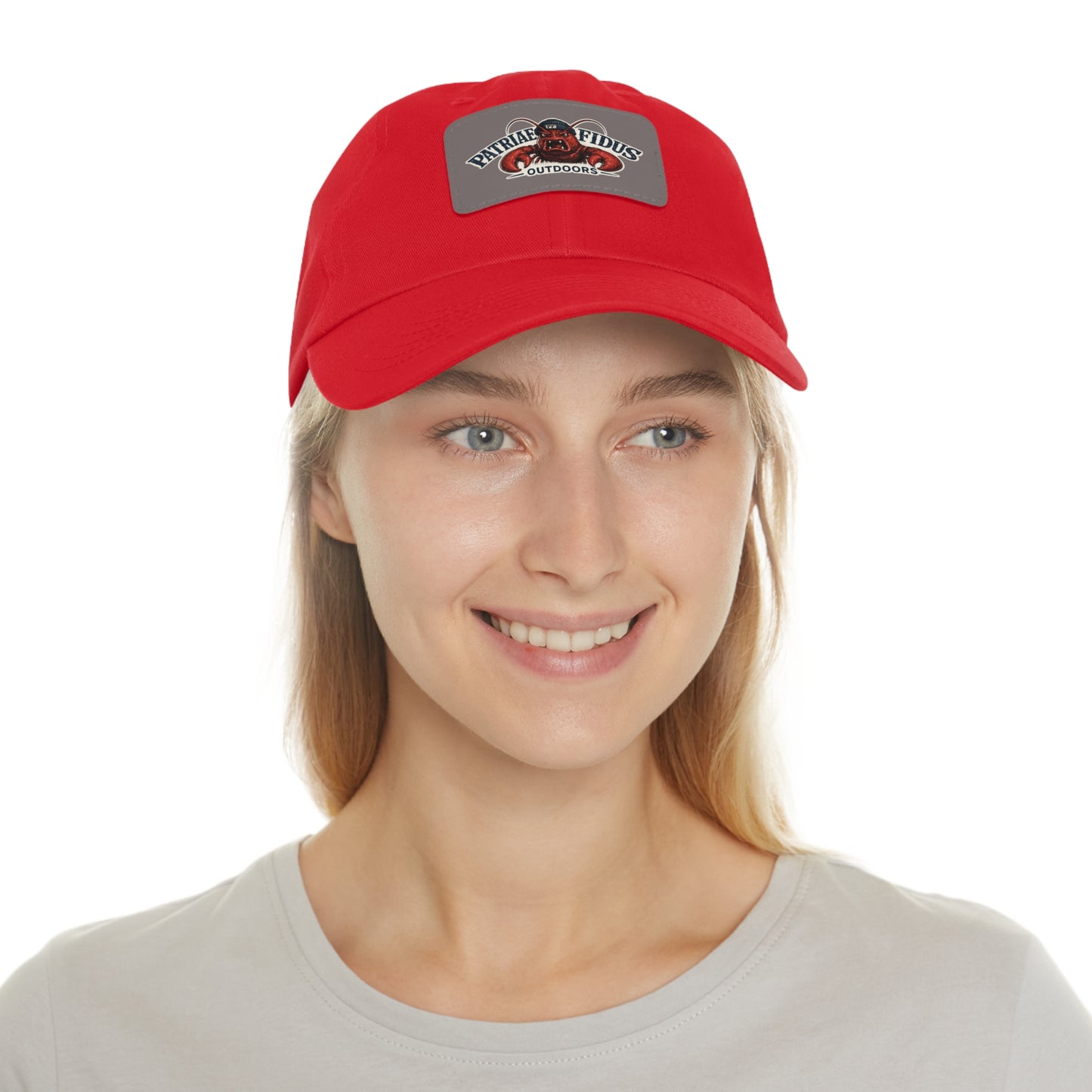 Leather Patch Dad Hat — Patriæ Fidus Outdoors Logo Cap