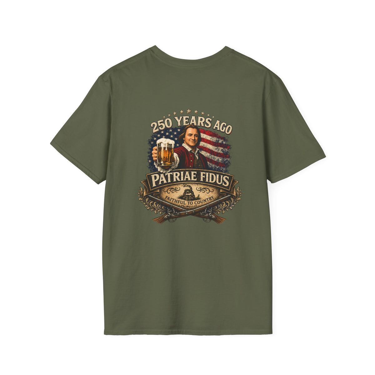 Patriotic Lion Crest T-Shirt — Faithful to Country Retro US Flag Tee