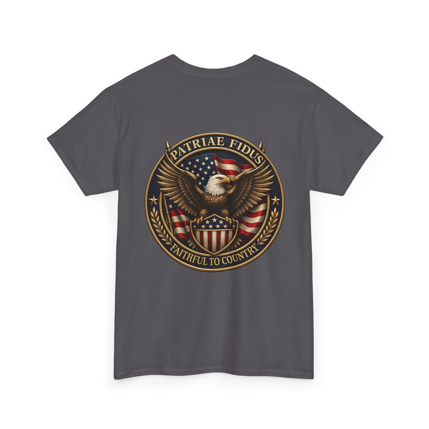 Patriotic "Patriae Fidis" American Flag - Eagle Graphic  T‑Shirt