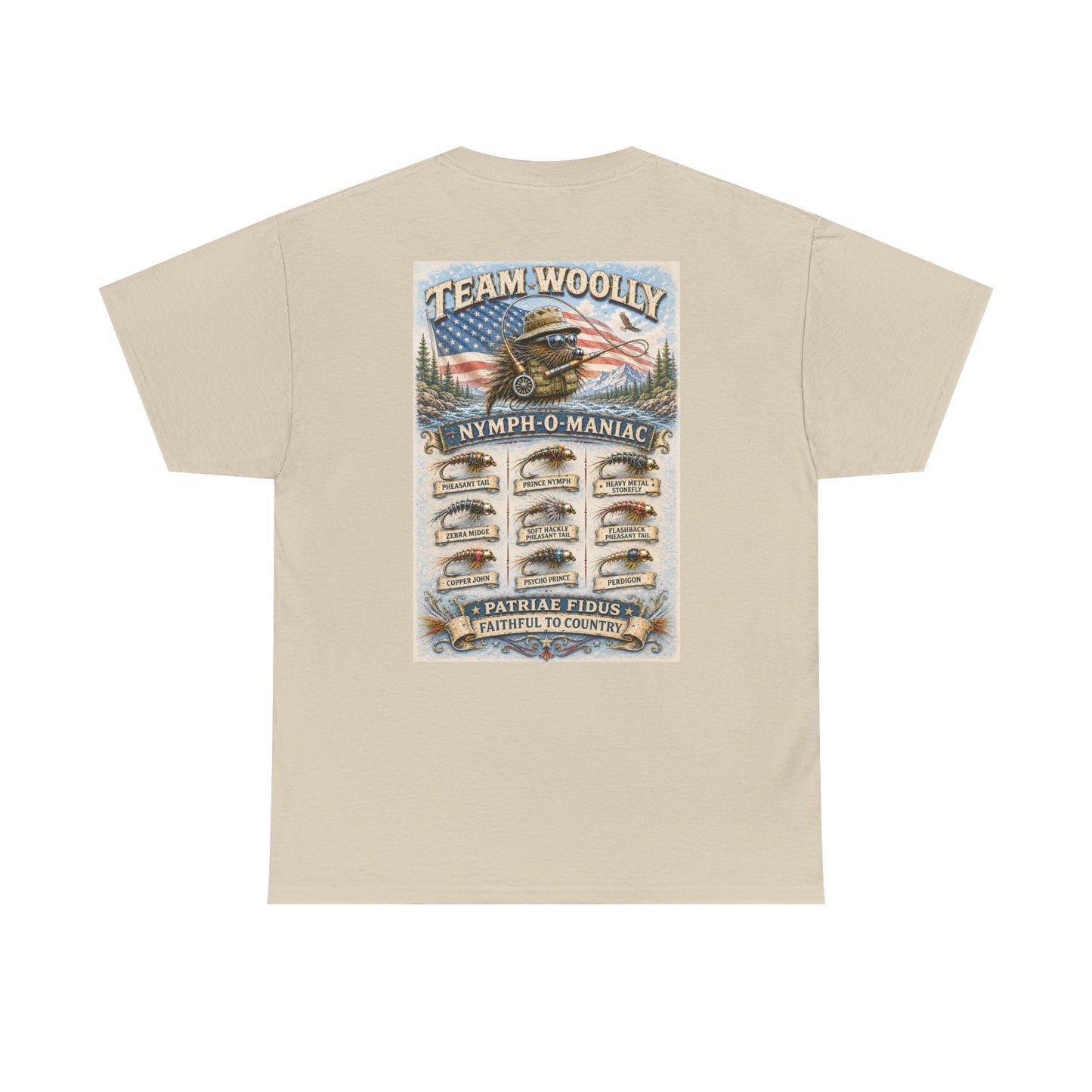 Team Woolly Nymph Collection T‑Shirt: (Nymph-O-Maniac)