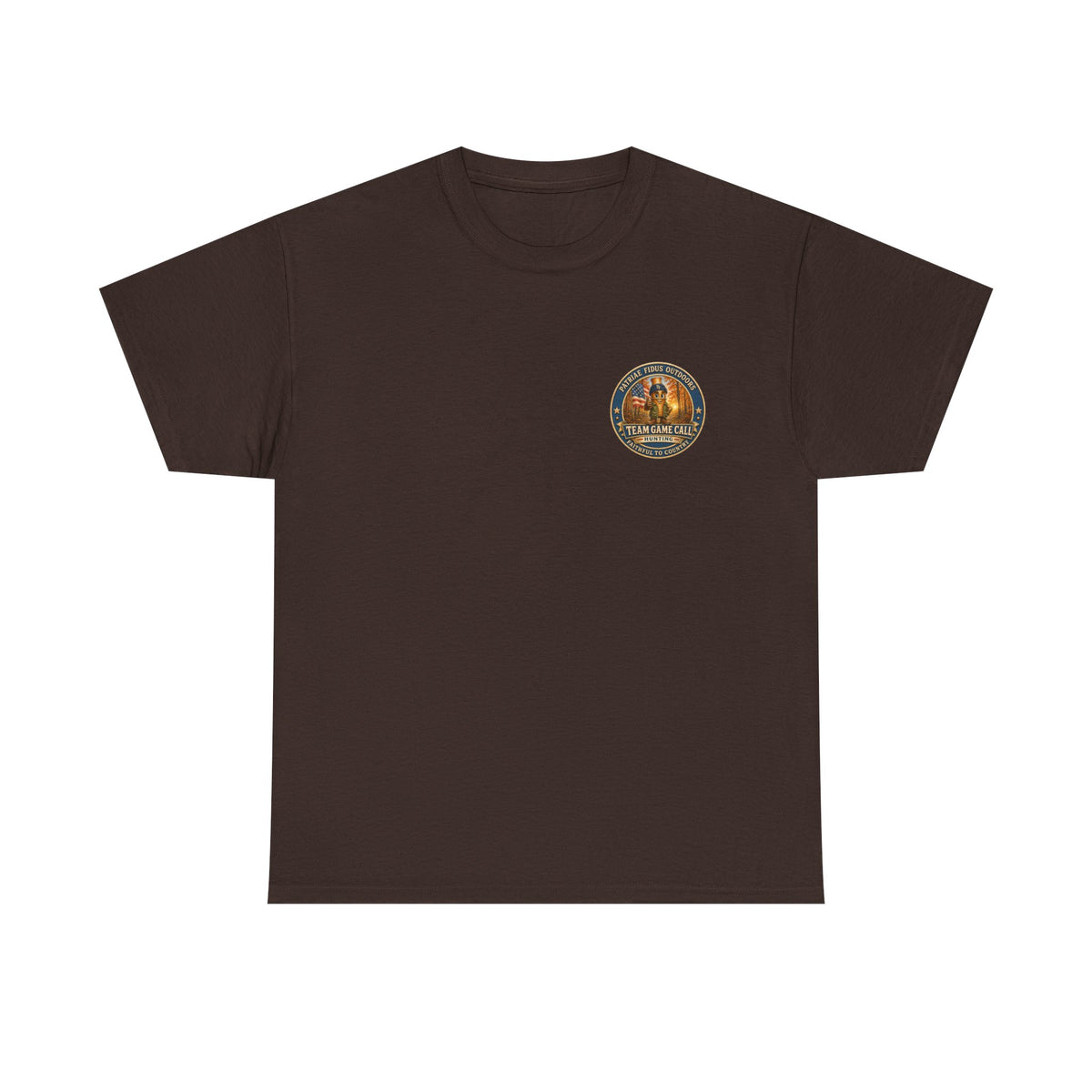 Hunting T-Shirt — Patriæ Fidus Outdoor 'Hunt Hard Live Free' American Flag Elk Tee