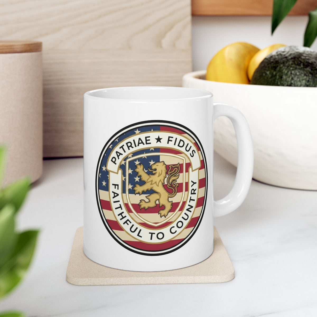 Patriotic Veteran Support Ceramic Mug — Faithful Family Proud American (11oz/15oz)