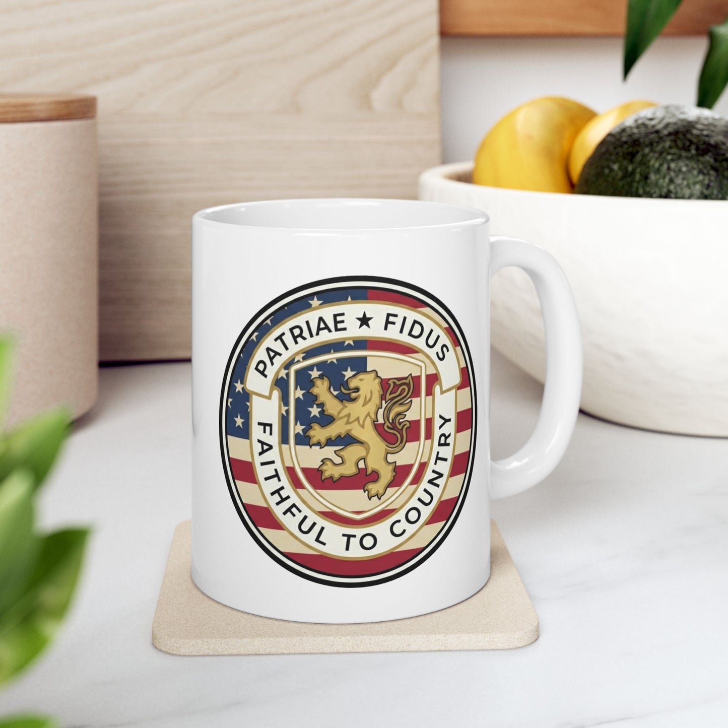 Patriotic Veteran Support Ceramic Mug — Faithful Family Proud American (11oz/15oz)