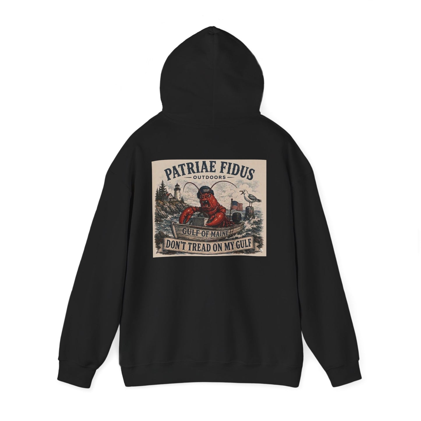 "Patriae Fidus" Don’t Tread on My Gulf - Gulf Of Maine Lobster/Boat Graphic Hoodie